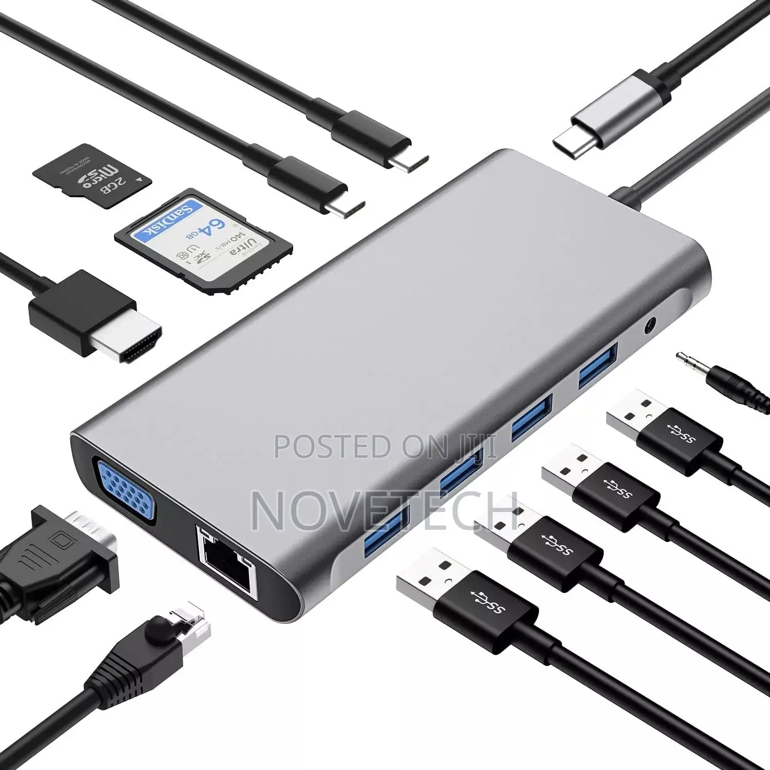 12in1 USB-C HUB Docking Station Adapter Display 