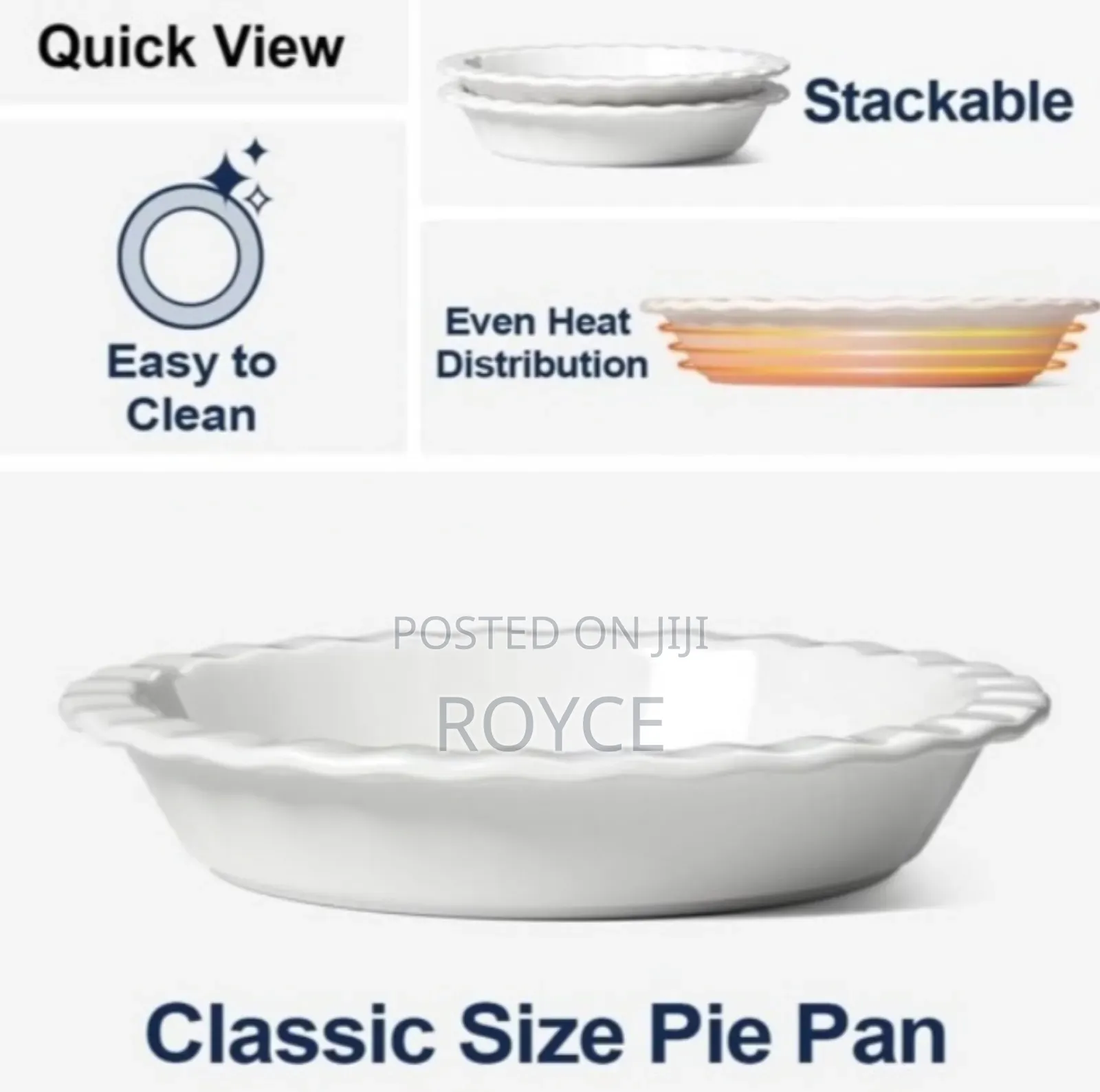 10" Ceramic Pie Dish