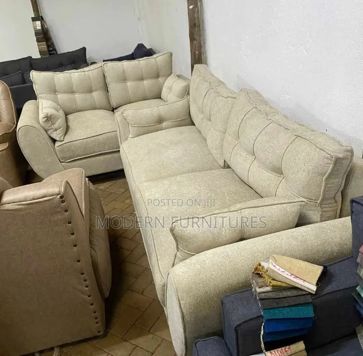 Modern Soft Pillow 3 Seater Sofa