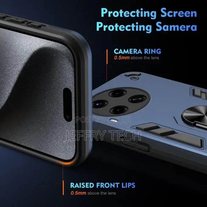 Tecno Camon 30 Premier Shockproof Metal Ring Holder Phone C