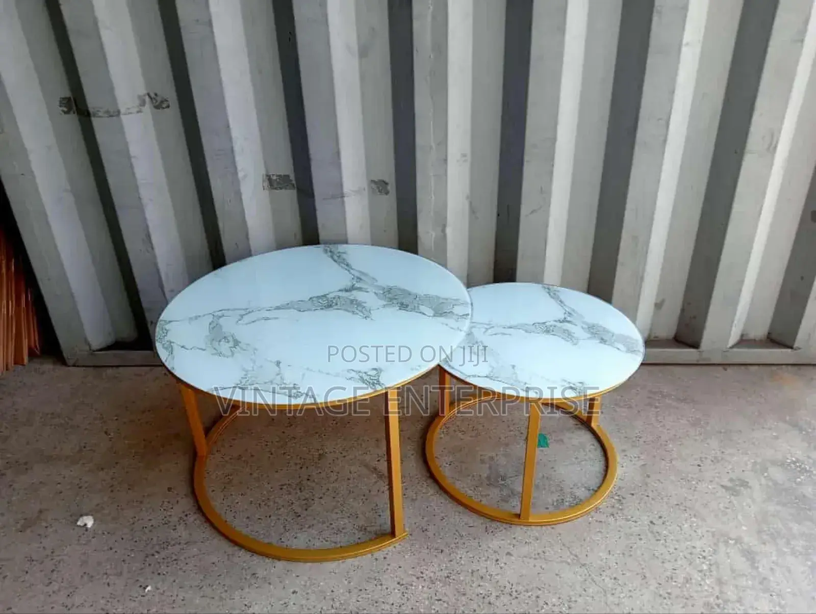 Marble Nesting Coffee Table Glass Effect