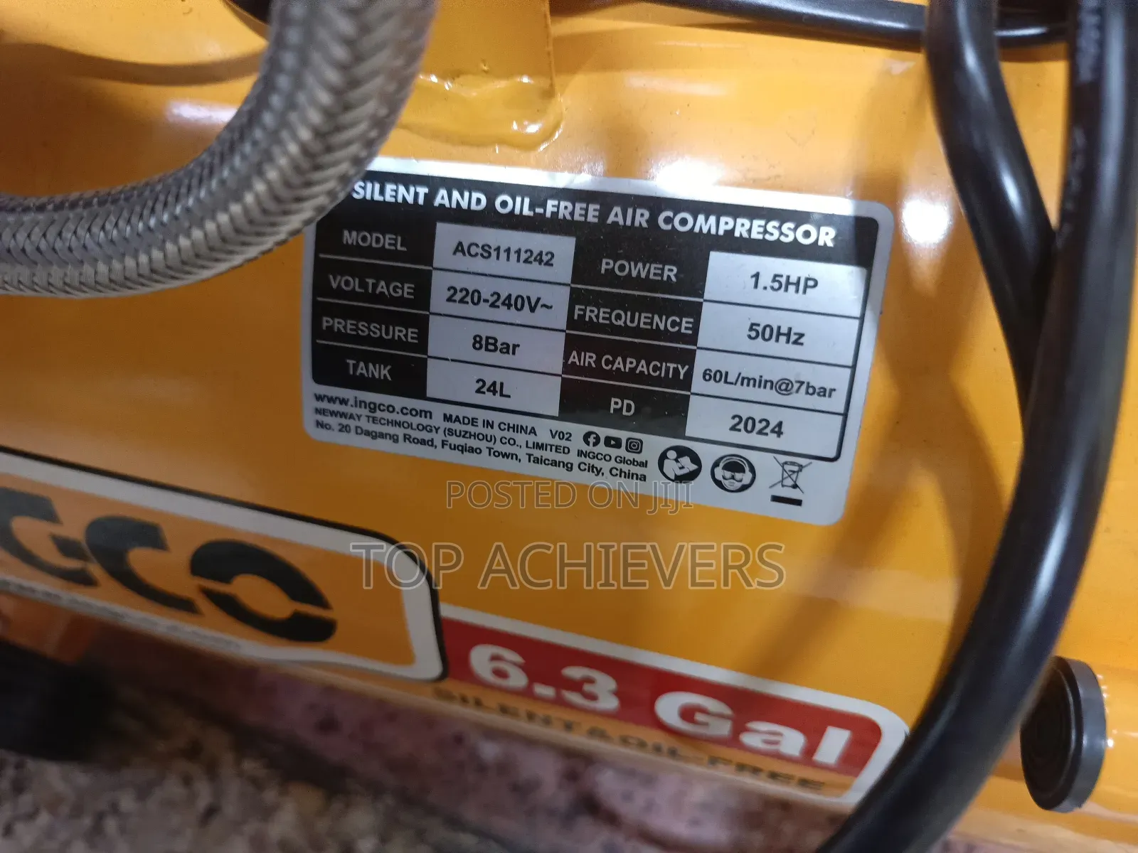 24ltrs Ingco Electric Air Compressor (Silent)