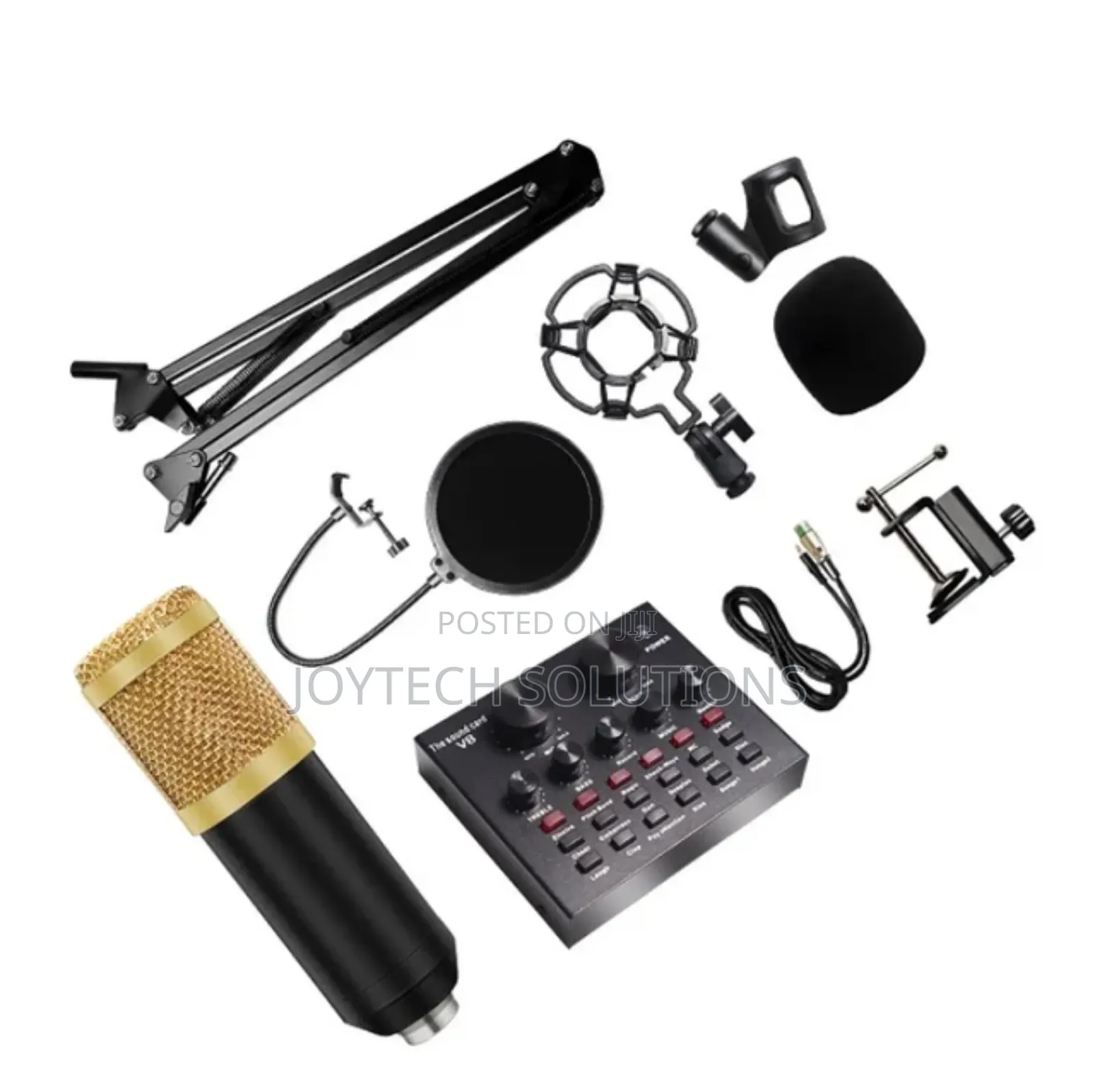 Condenser Microphone Bm800 With Sound Card V8 Recorder