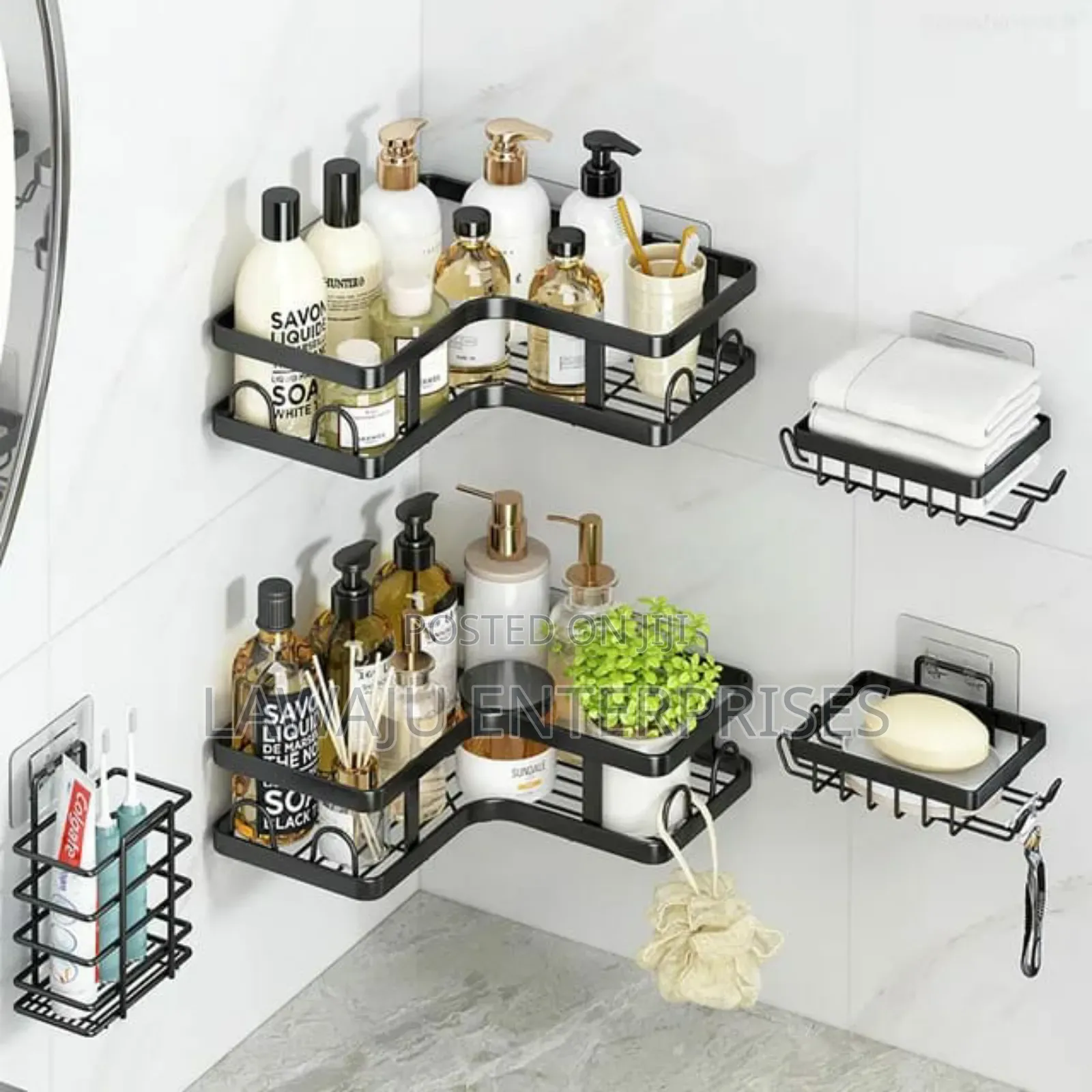 5pc Corner Bathroom Storage Shelf