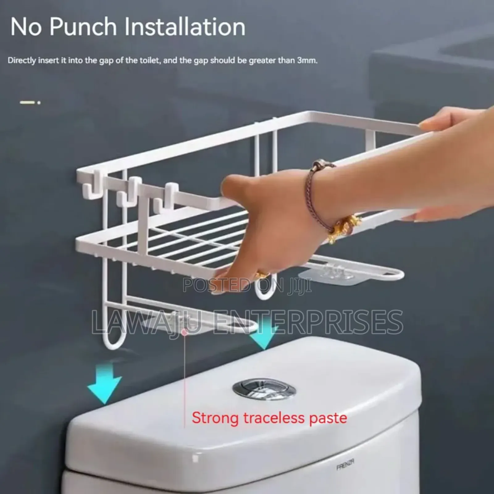 Single White Toilet Storage Rack