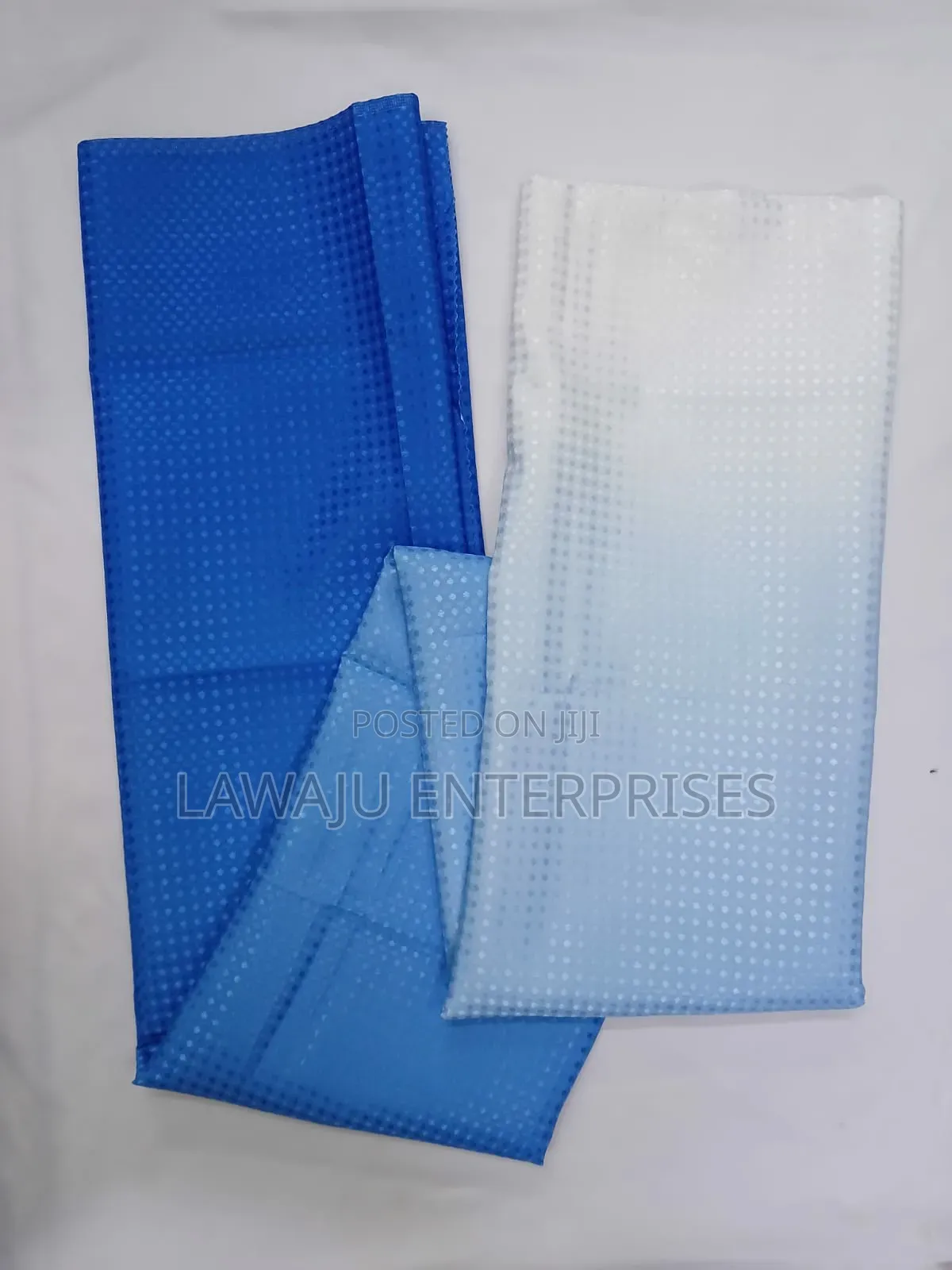 White Blue Polyster Shower Curtains