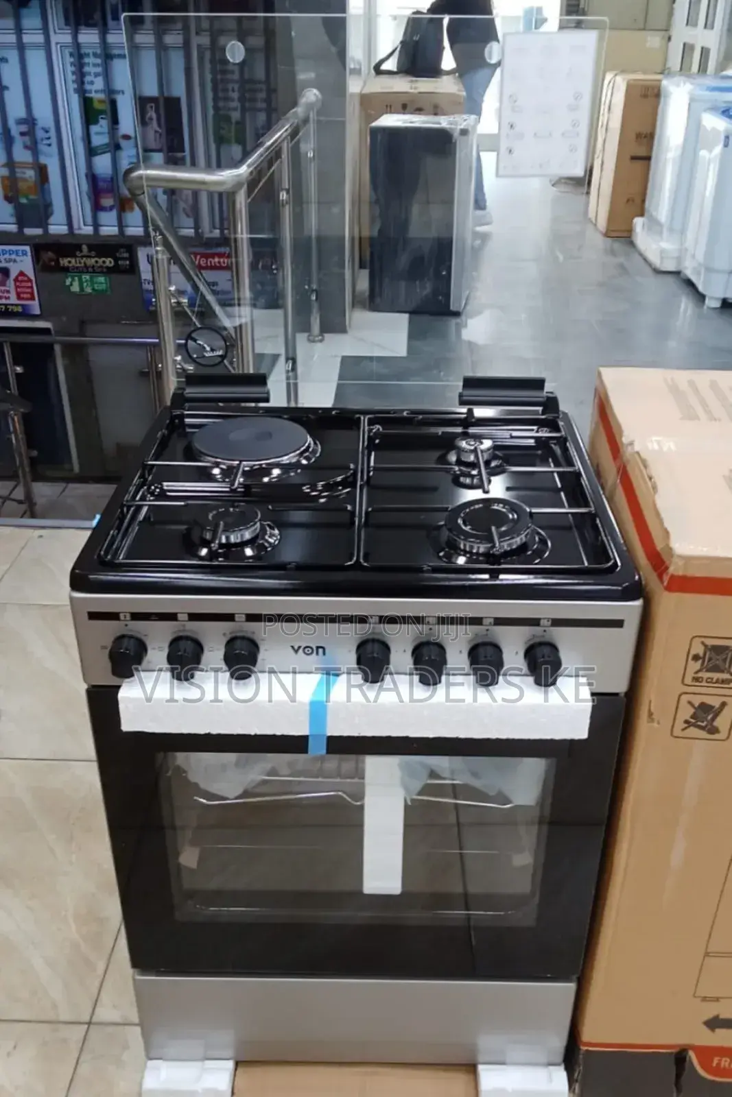 VON Cooker 3gas + 1electric - VCF653131NSY Electric Oven.