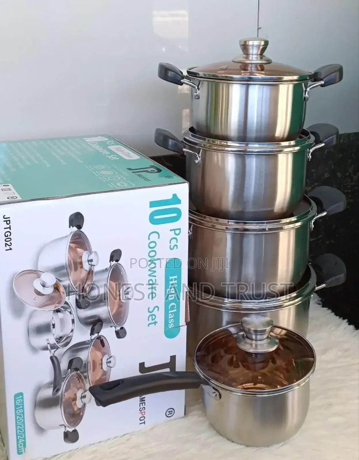 10pieces Stainless Steel Sufuria