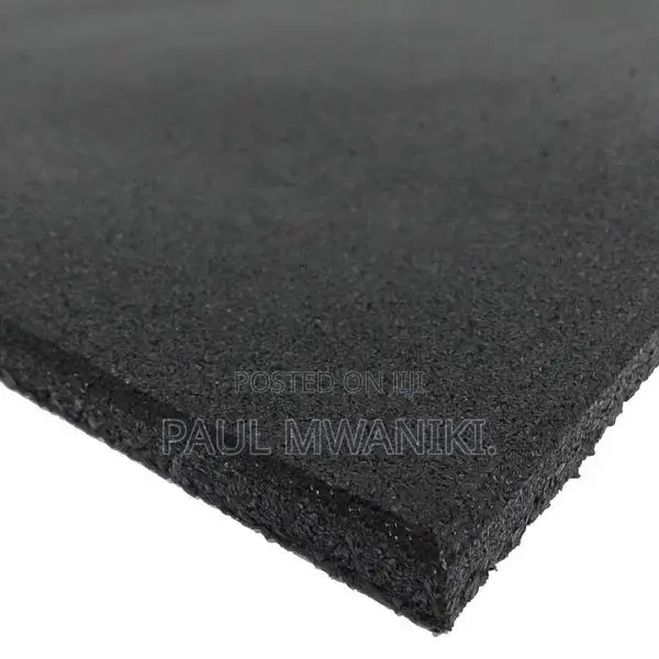 Commercial Rubber Gym Flooring Tile 1m X 1m X 15mm – Black