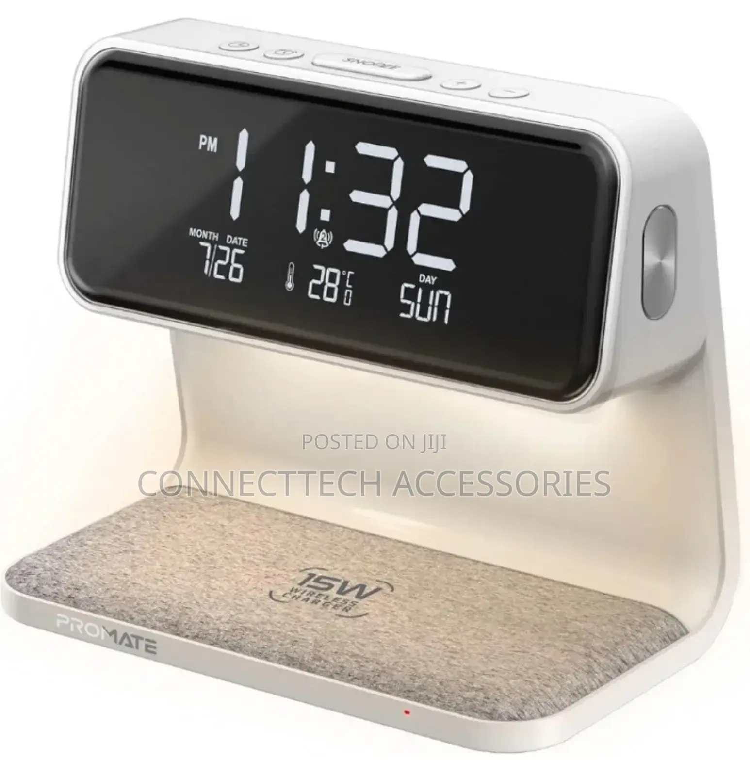 Promate 3 In1 Multifunctional LED Alarm Clock Lumix-15w