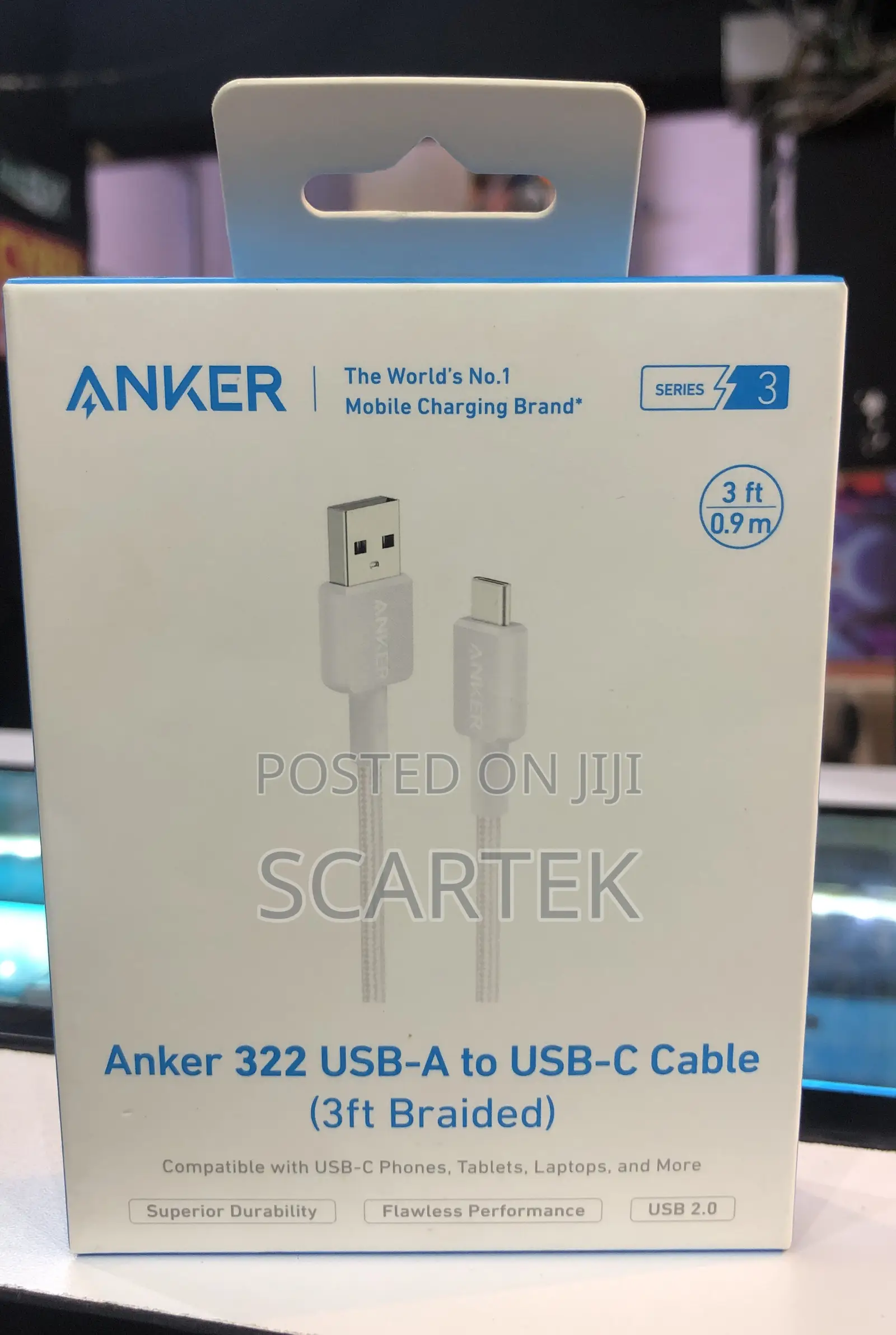 Ankee 322 Usb-a to Usb-C Cable 3ft Braided
