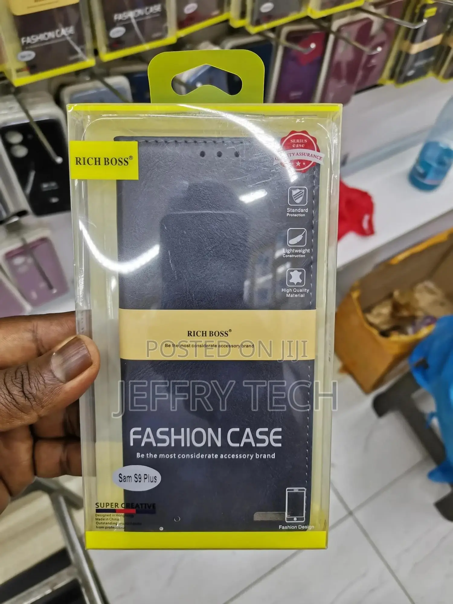 Rich Boss Samsung Galaxy S9 Classy Leather Flip Cover Case//