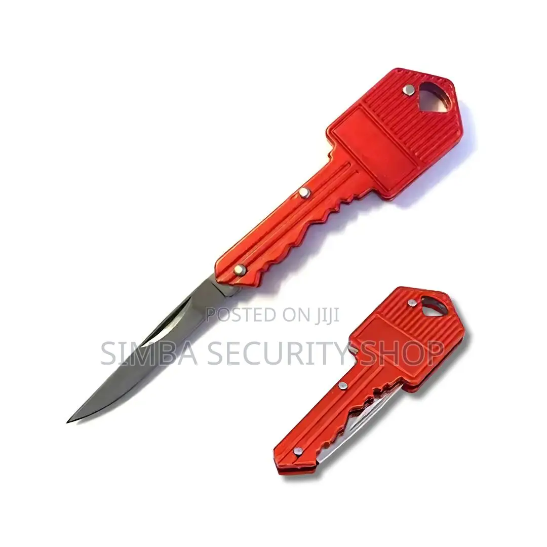 Hidden Key Knife Foldable Chain Holder Ring Pocket Camping