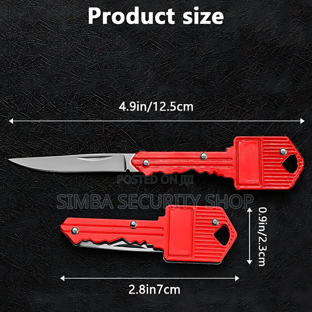 Hidden Key Knife Foldable Chain Holder Ring Pocket Camping