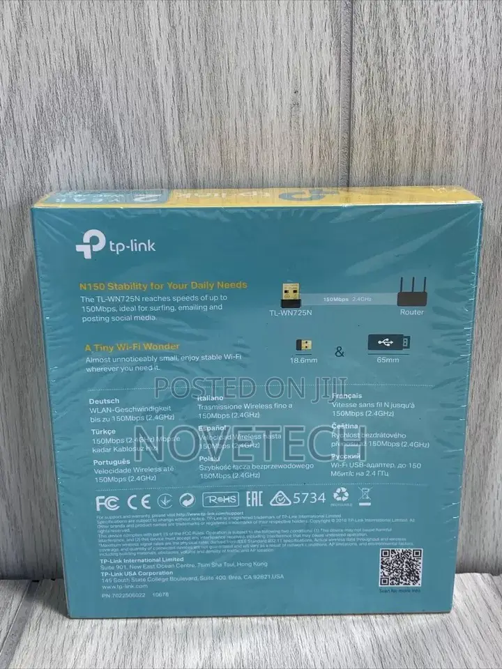 Tp-Link Tl-Wn725n150mbps Wifi Network Adapter Dongle