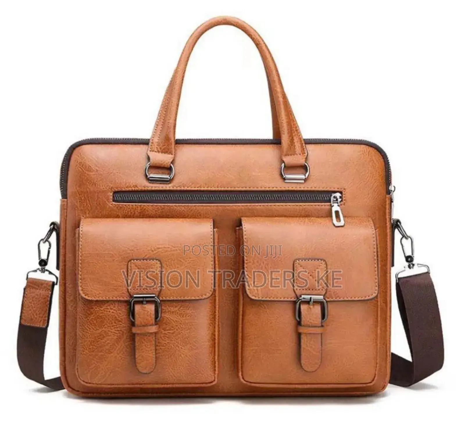 Jeep Buluo Double Pocket Laptop Bag-Size 38*27cm Light Brown