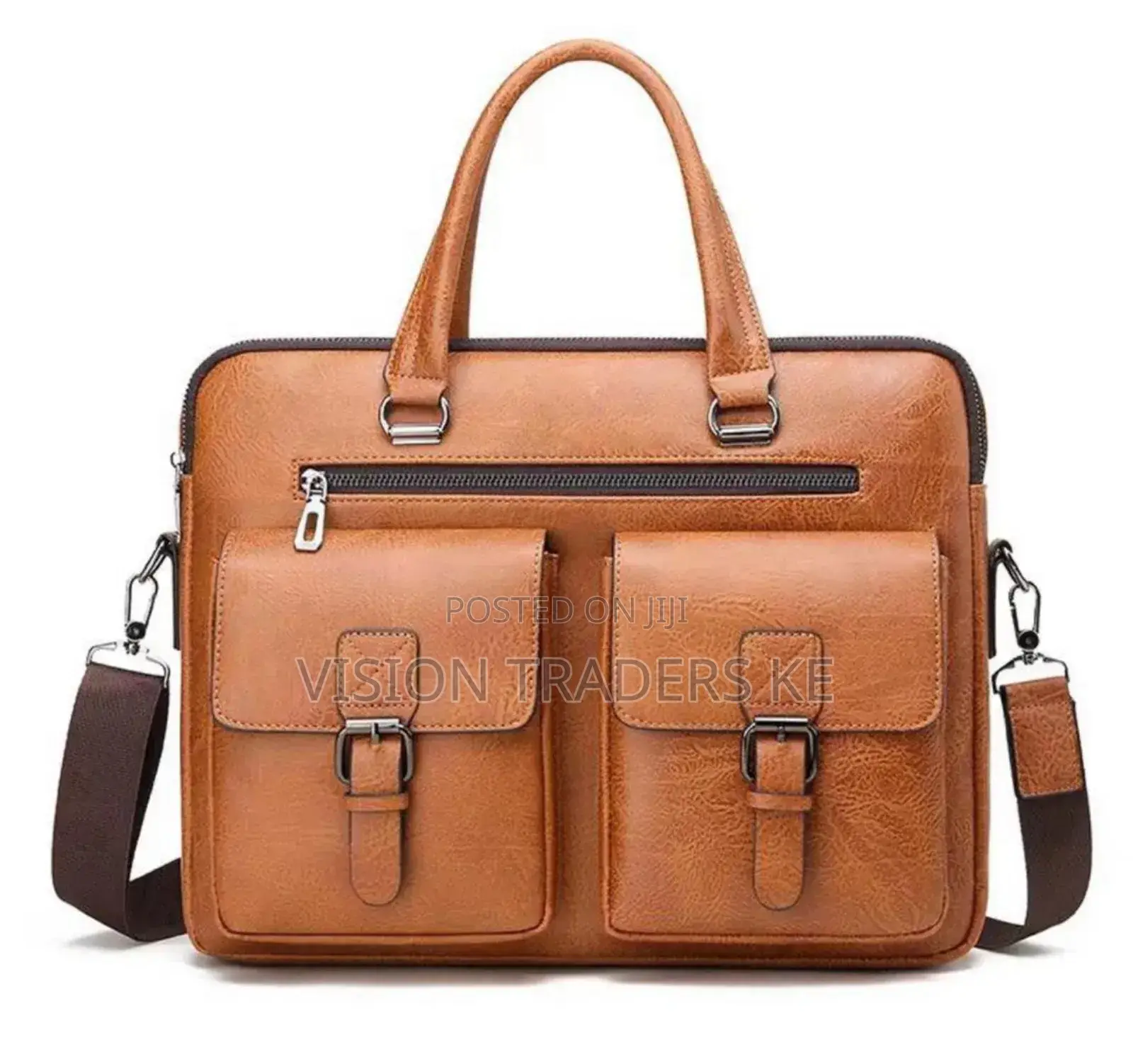Jeep Buluo Double Pocket Laptop Bag-Size 38*27cm Light Brown