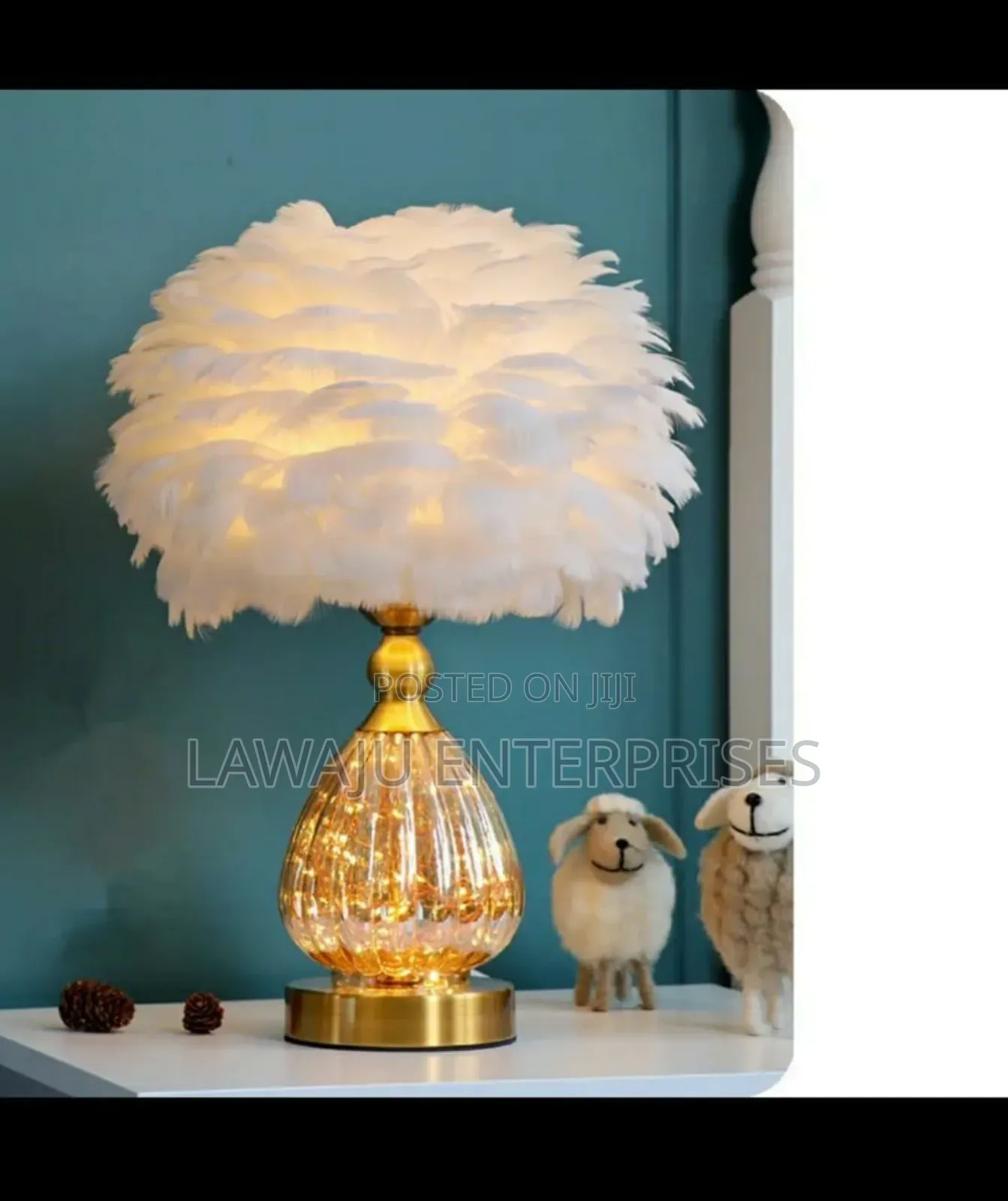 White Feather Table Lamp