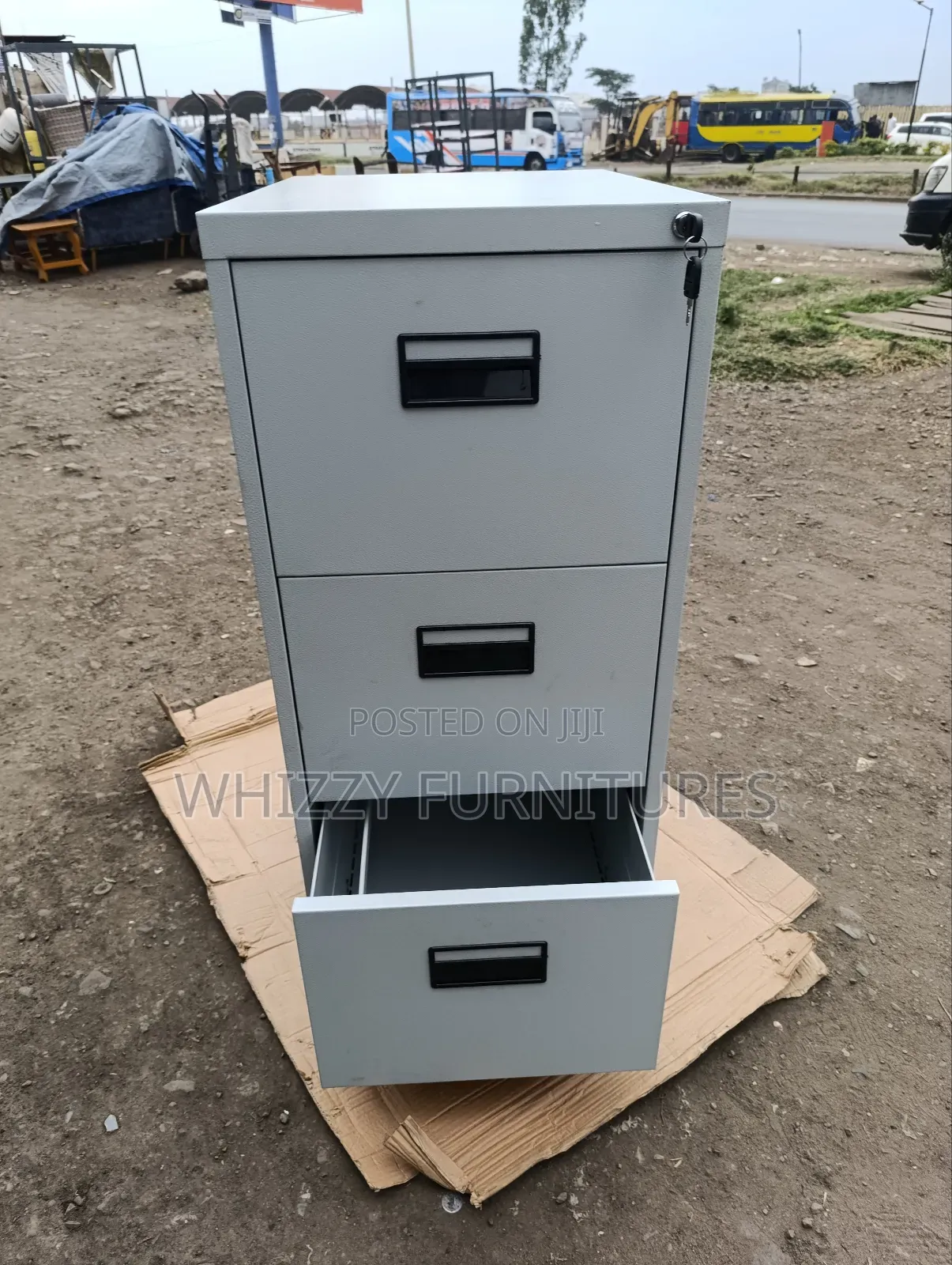 3-Drawer Metallic File Cabinet