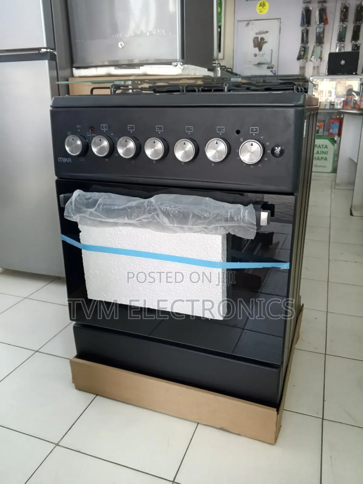 Mika 58cm×58cm 3 Gas Pool Jet Burners+1 Rapid Hotplate Black