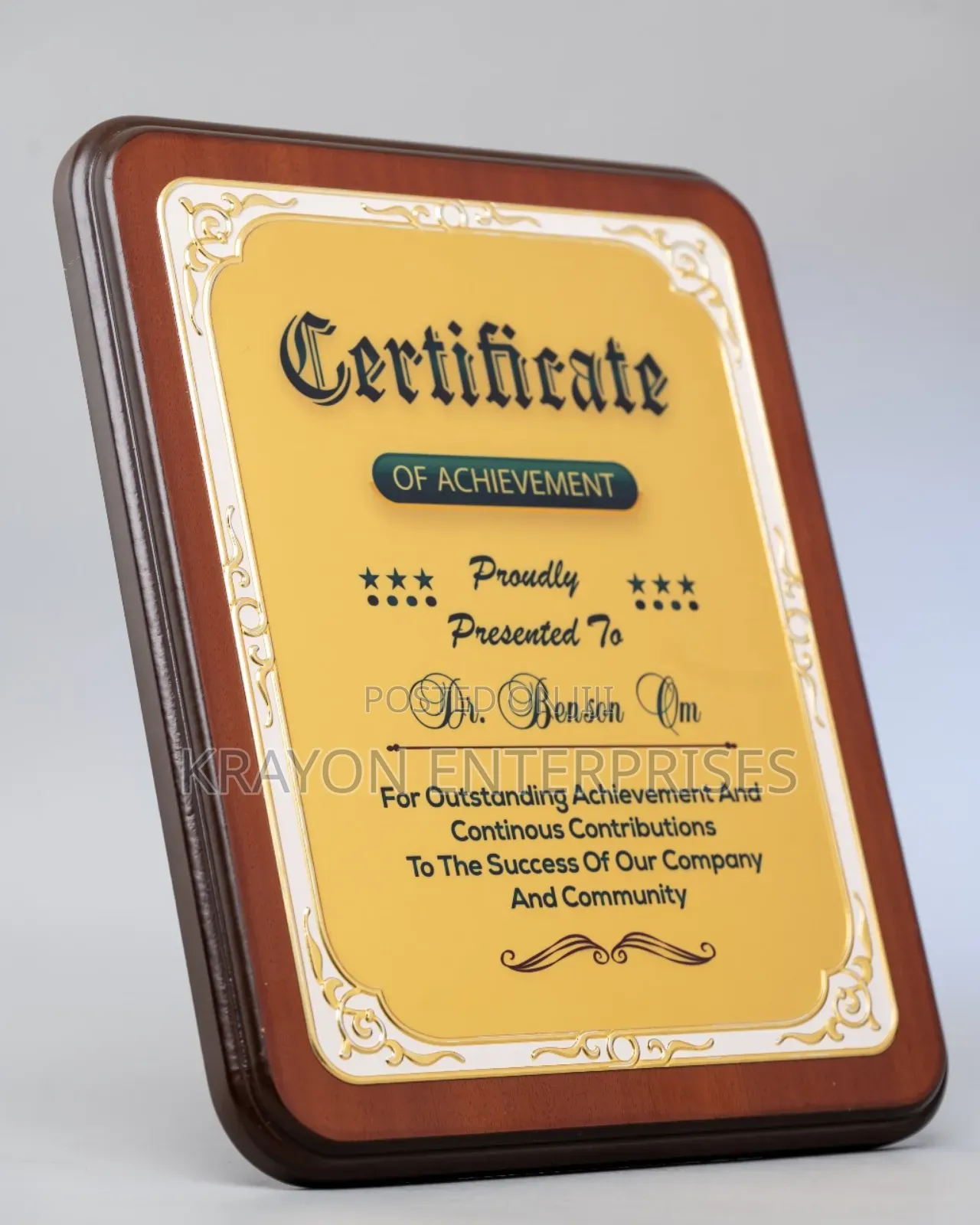 Wooden Award Clasic