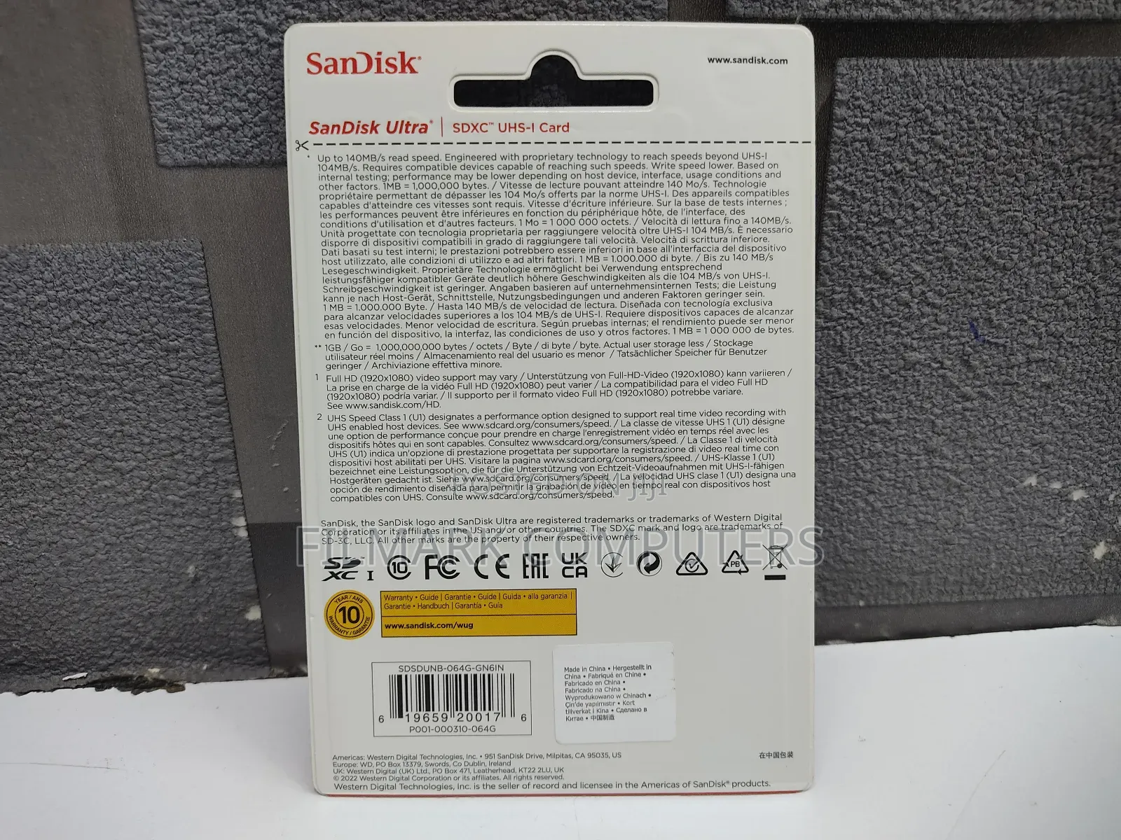 Sandisk 64GB Ultra SDXC UHS-I Memory Card 100mb/S