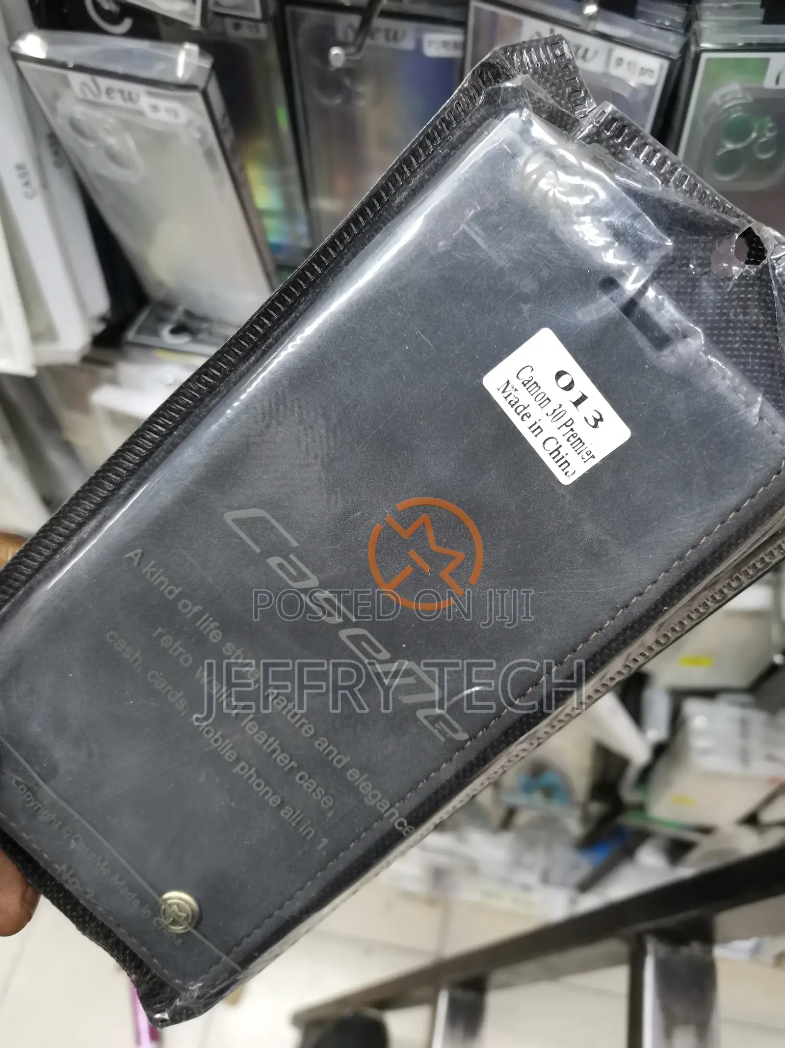 Leather Flip Case for Tecno Camon 30 Premier -Black-