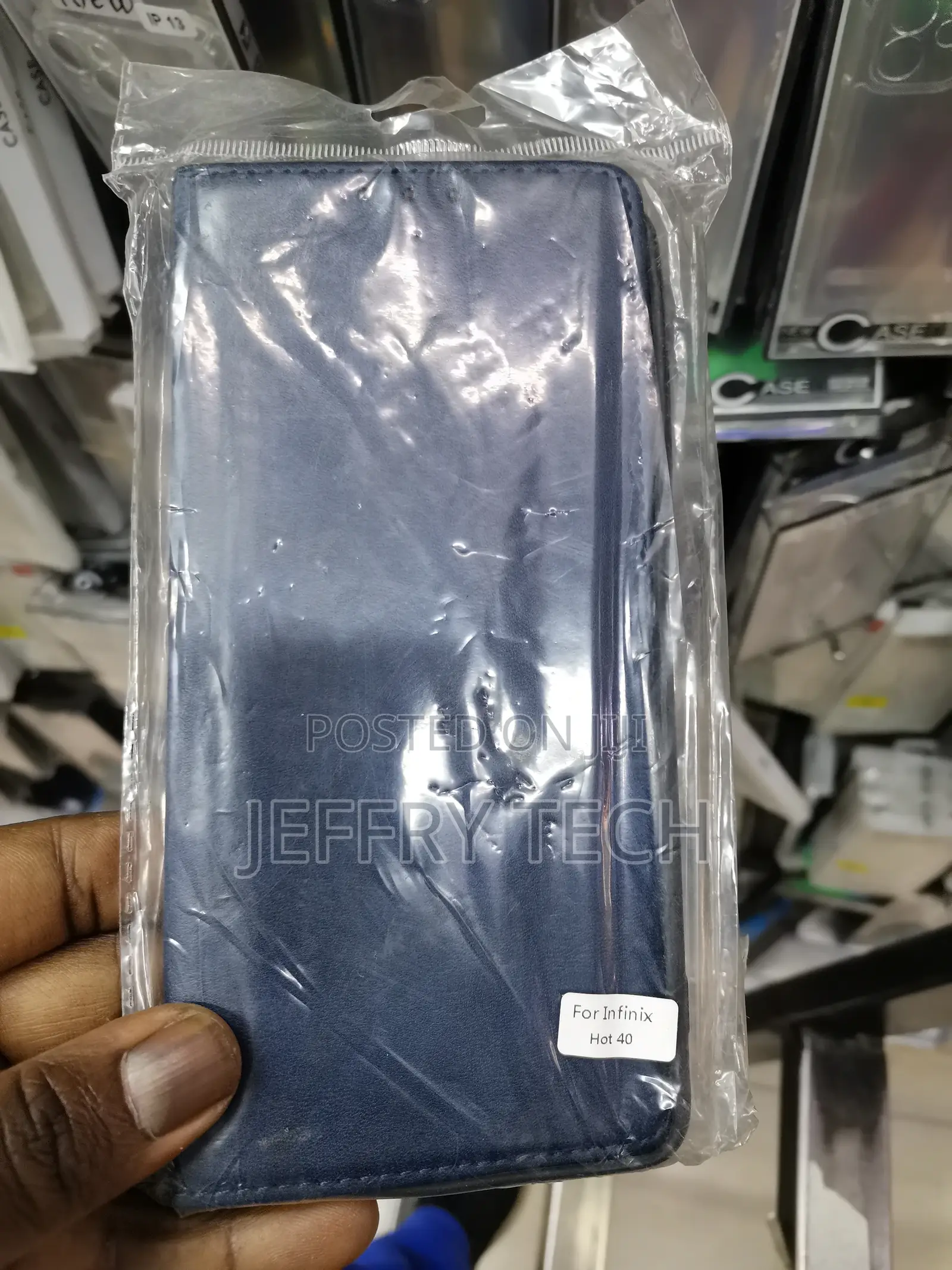 Leather Case for Infinix Hot 40 -Black-