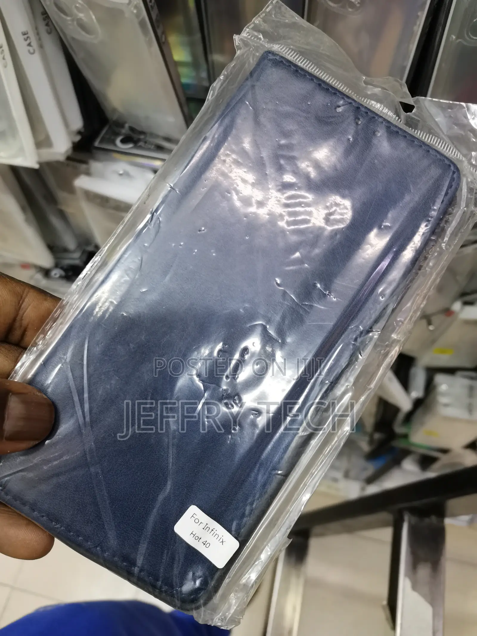 Leather Case for Infinix Hot 40 -Black-