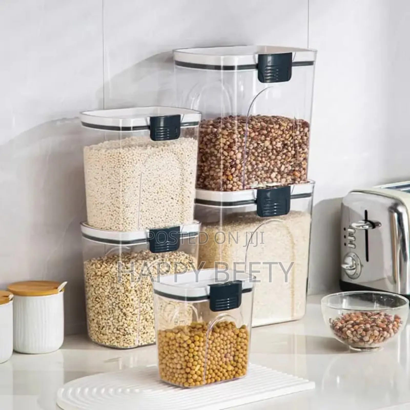 4pcs Airtight Storage Containers With Spoons