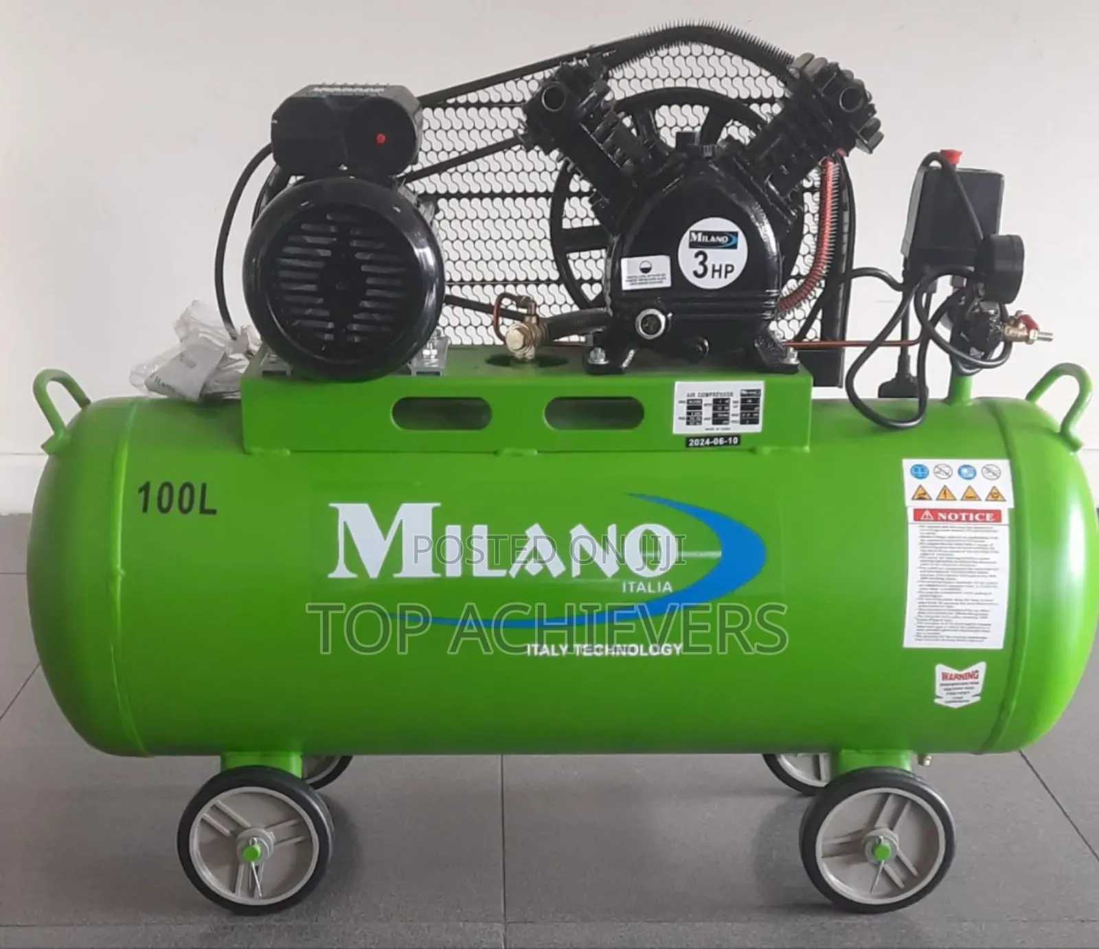 Milano Italia Compressor ELECTRIC BELT DRIVEN 100ltrs