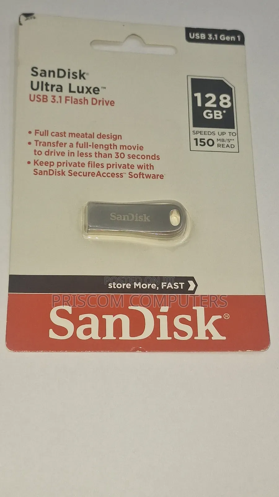 128GB Sandisk Ultra Luxe 3.1 Flash Drive Disk