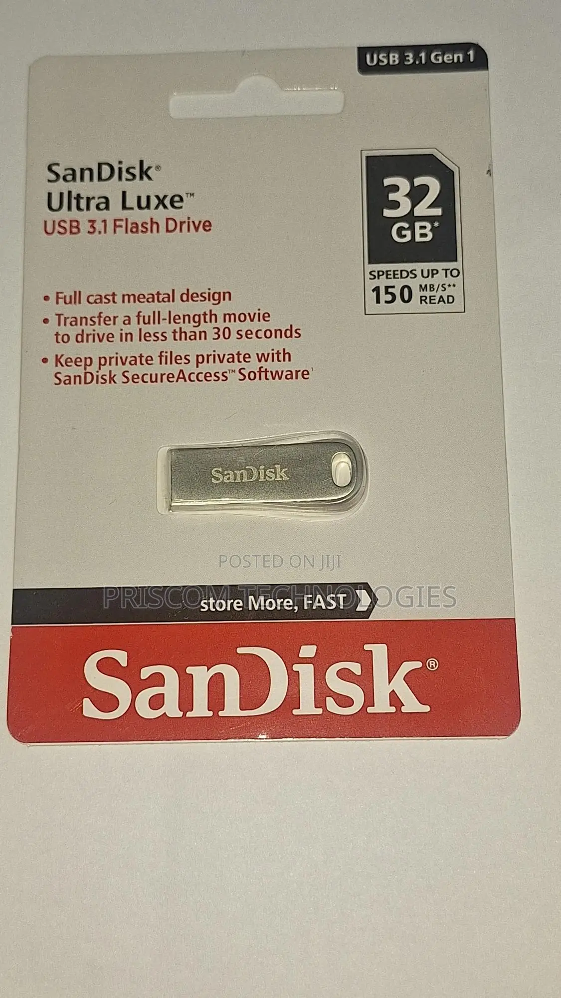32GB Sandisk Ultra Luxe 3.1 Flash Drive Disk