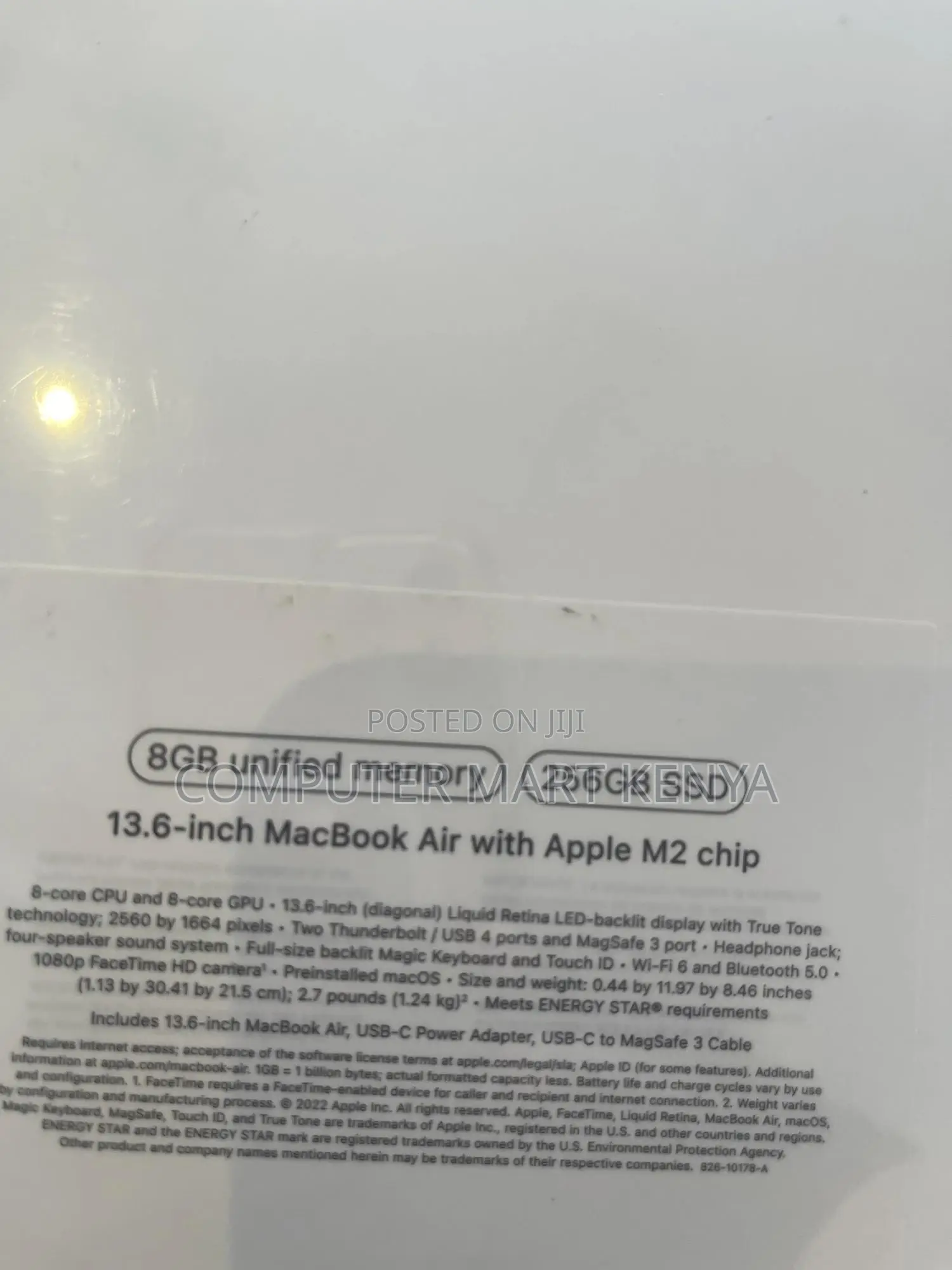 New Laptop Apple MacBook Air 8GB Apple M2 SSD 256GB