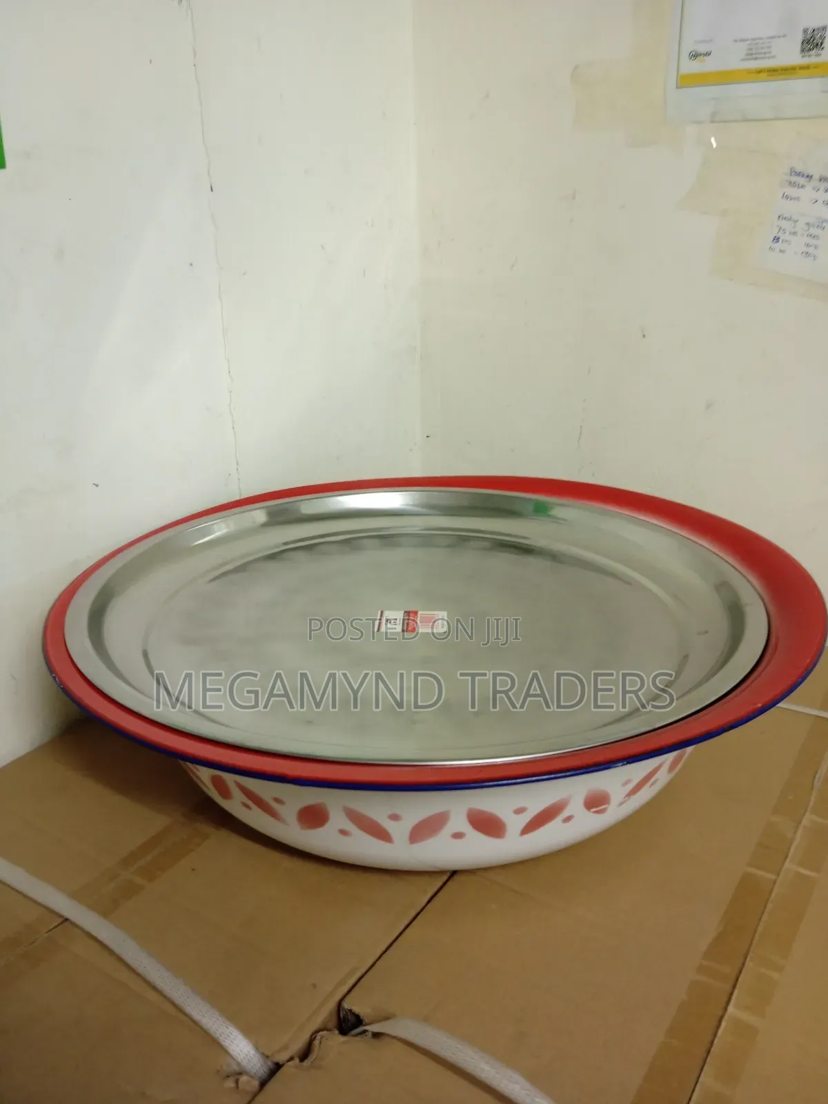 Enamel Bowl 55 Cm /Big Enamel Basin /Dowry Rurachio Gift
