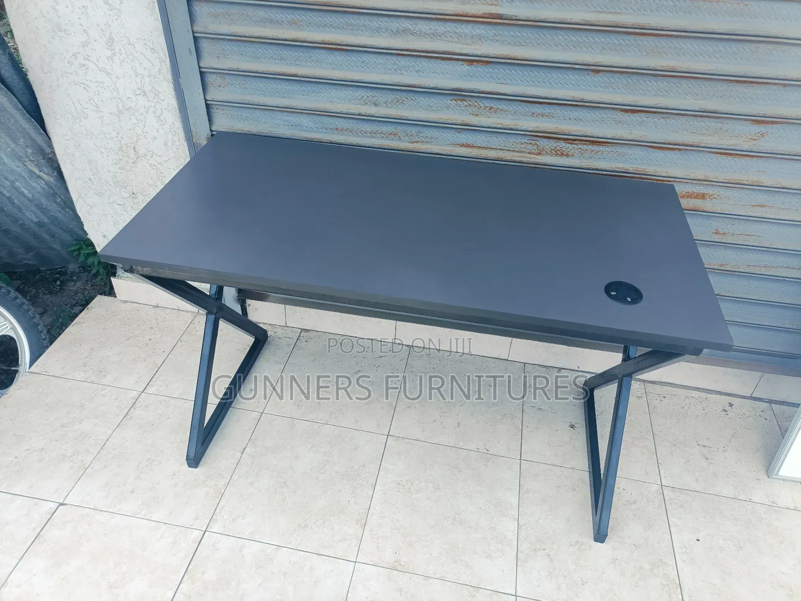 Metallic Black Office Desk.