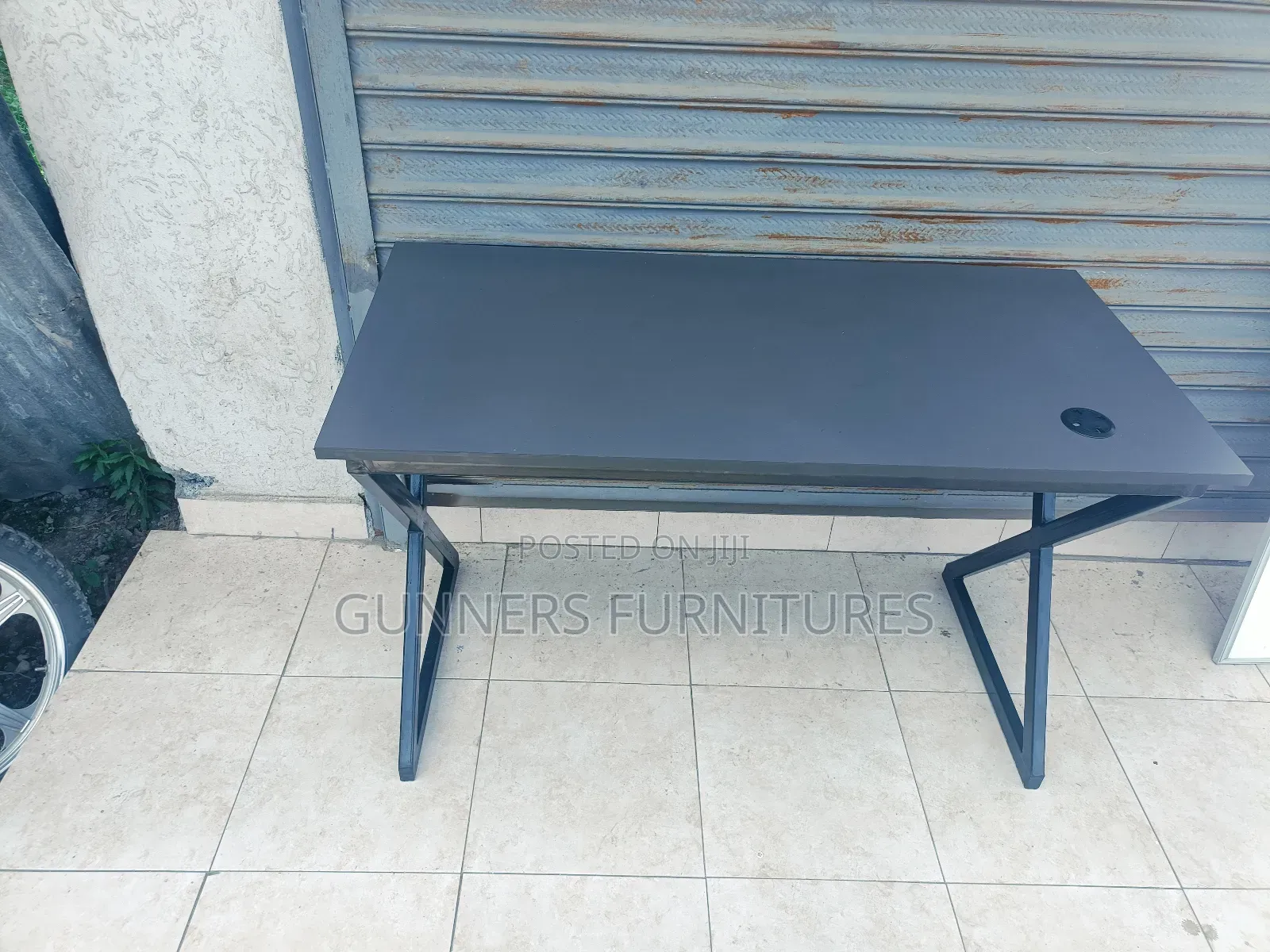 Metallic Black Office Desk.