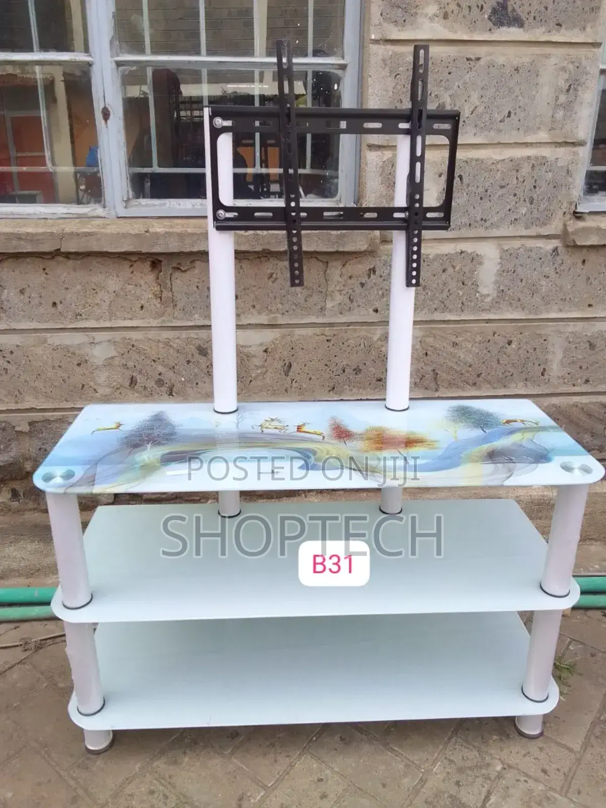 Restocked White Executive Glass Tv Stand With