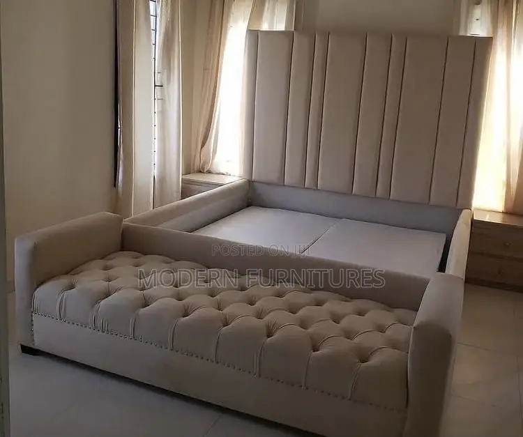 Elegant Cream-White 5 by 6 Bed