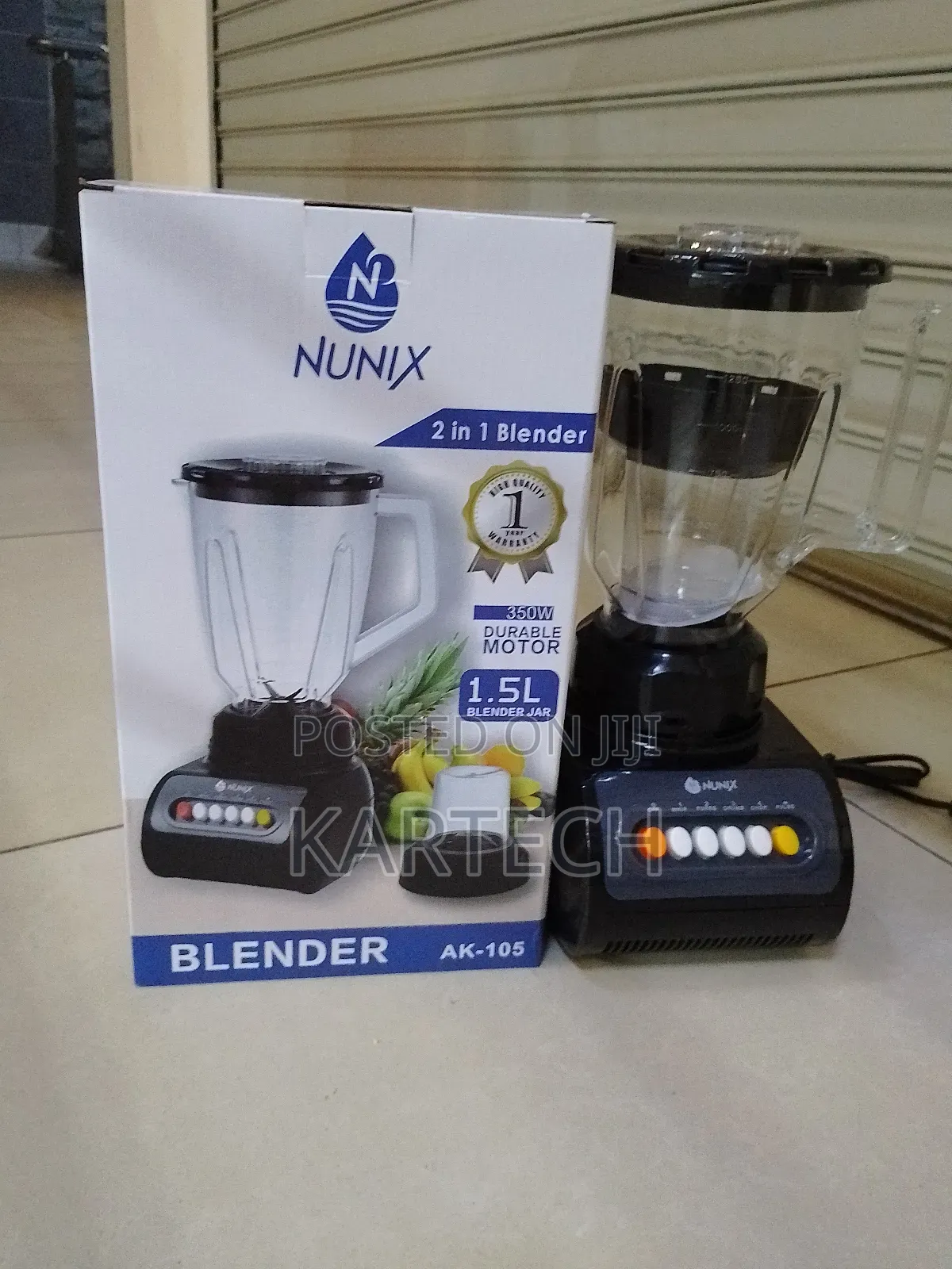 Nunix 1.5 Litres Blender 2 in 1 (AK105)