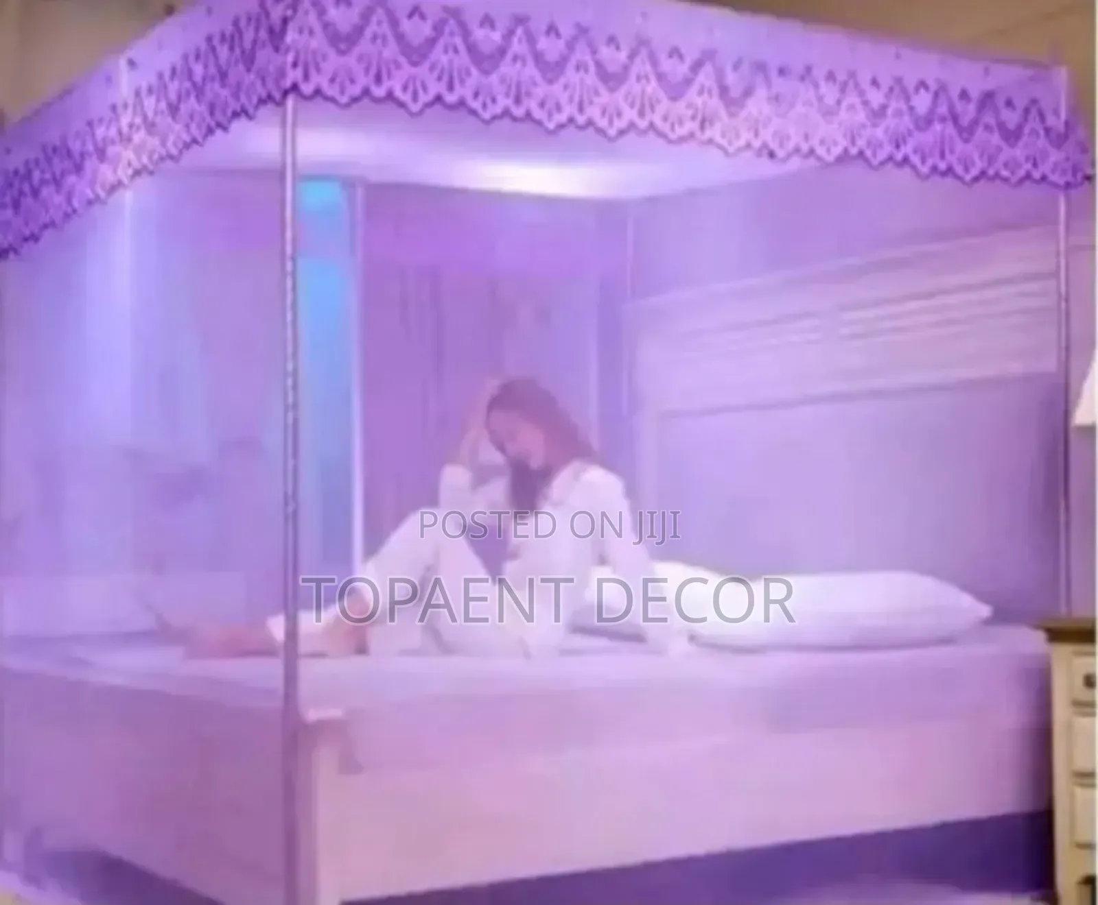 Closed 4 Stand Purple Mosquito Net