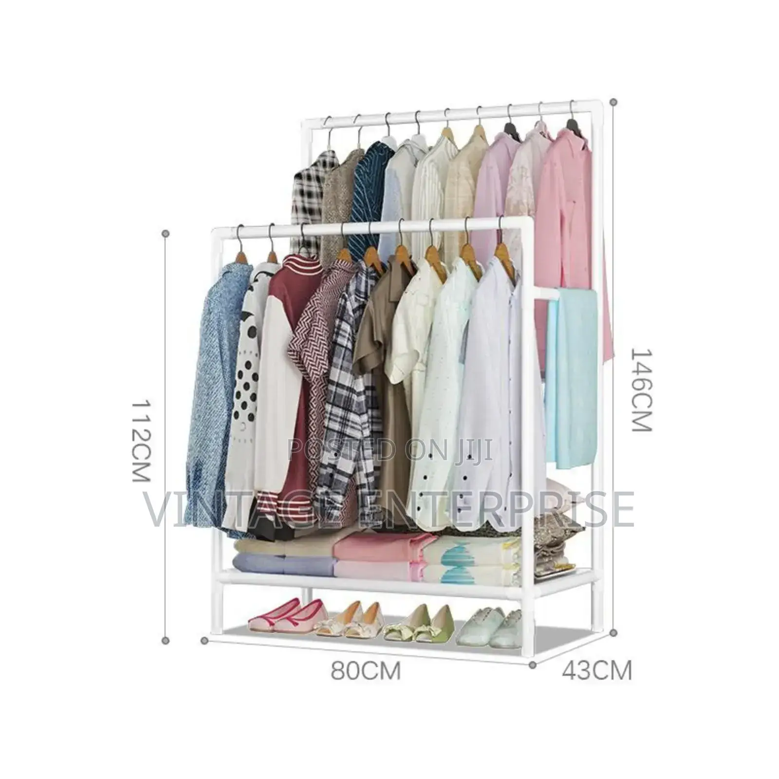 Double Pole Clothing Rack