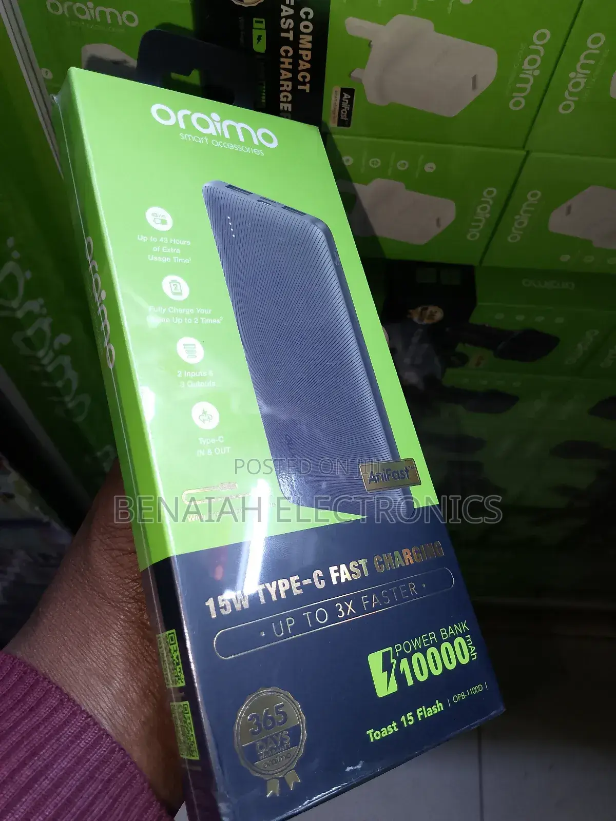 Powerbank, Fast Charging Oraimo Powerbank 10000 Mah.