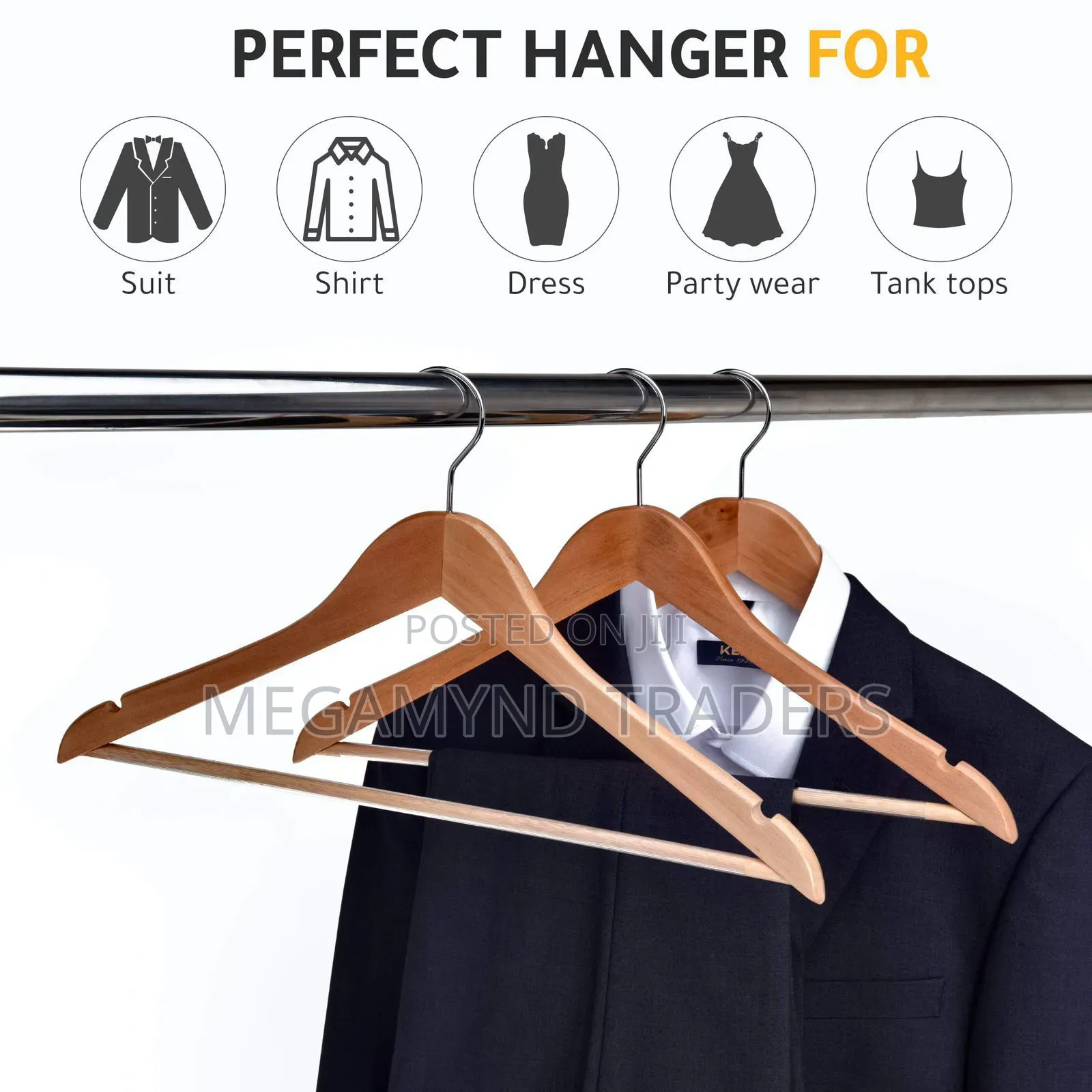 10pc Wooden Hangers/Suit Hangers