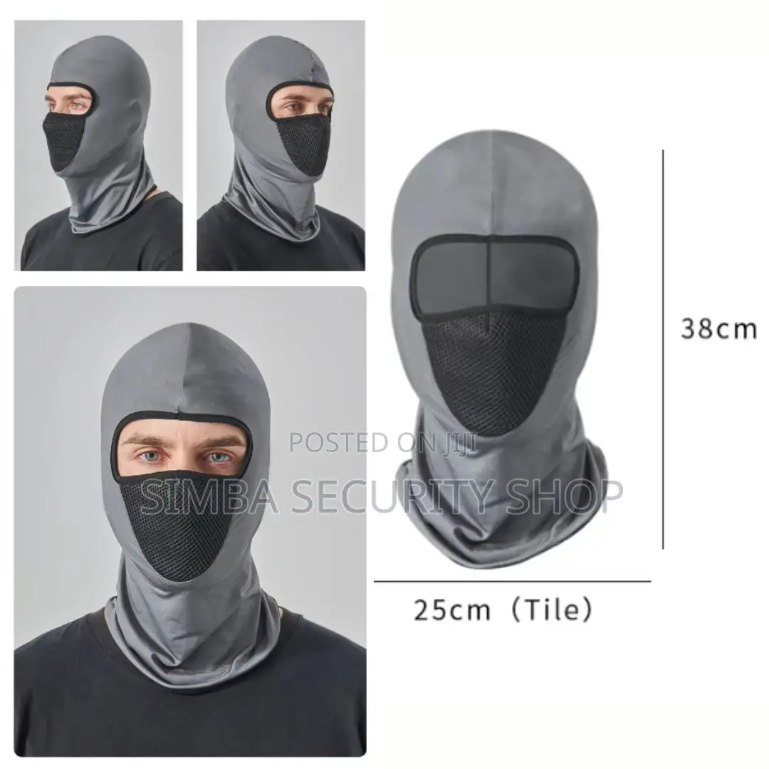 Grey Full Face Balaclava Ski Mask With Filter Mesh Hat Gray