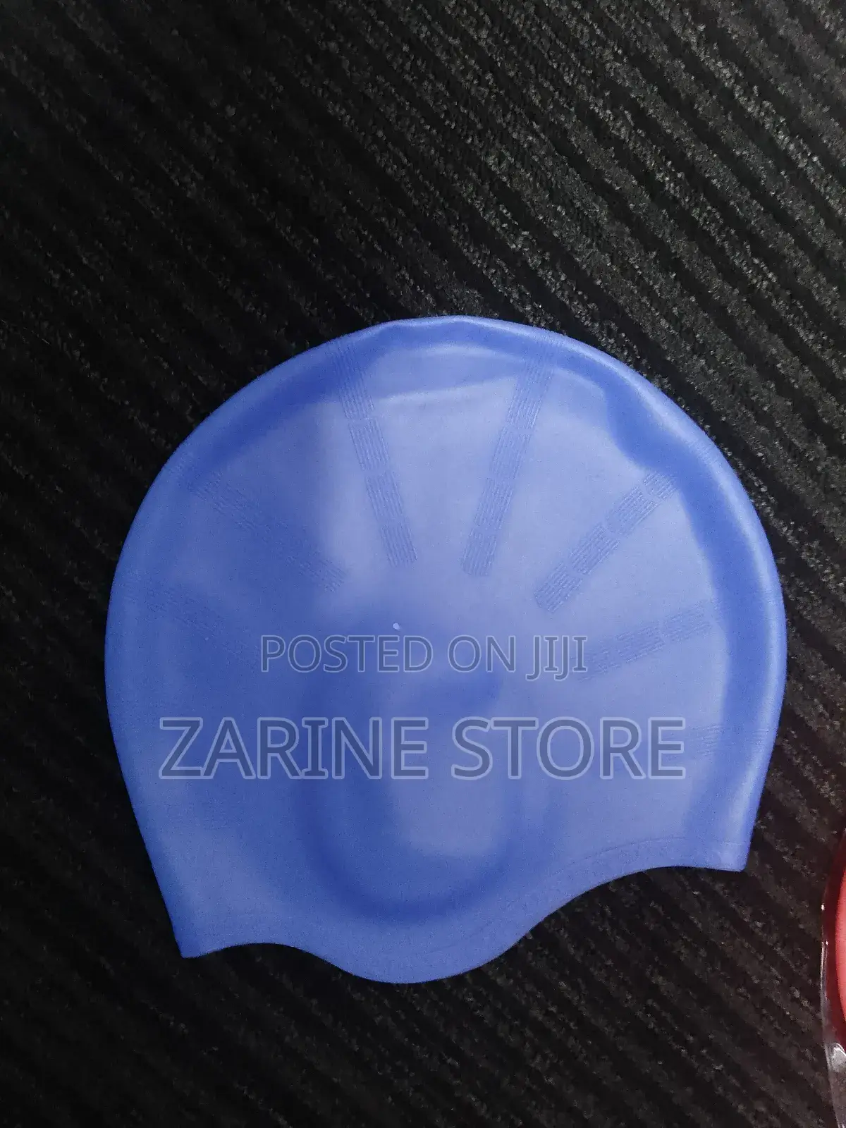 Blue Color Swimming Caps With Ears Protectors