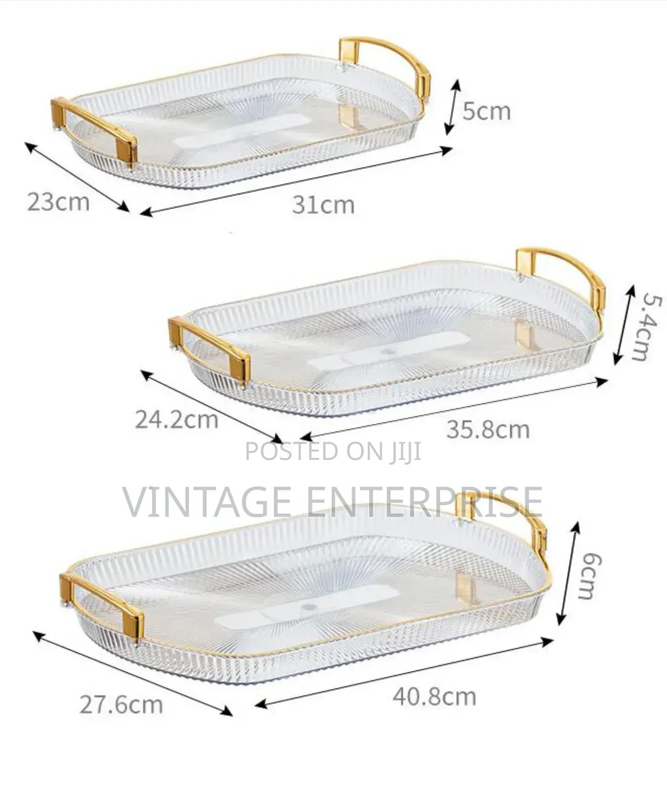 *Acrylic 3pc Tray Set*