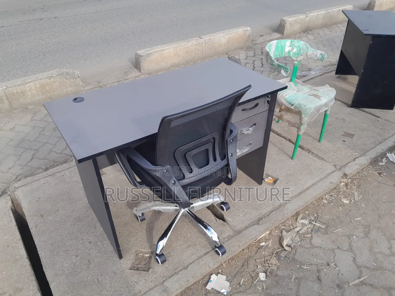 Office Desk and Mesh Chair