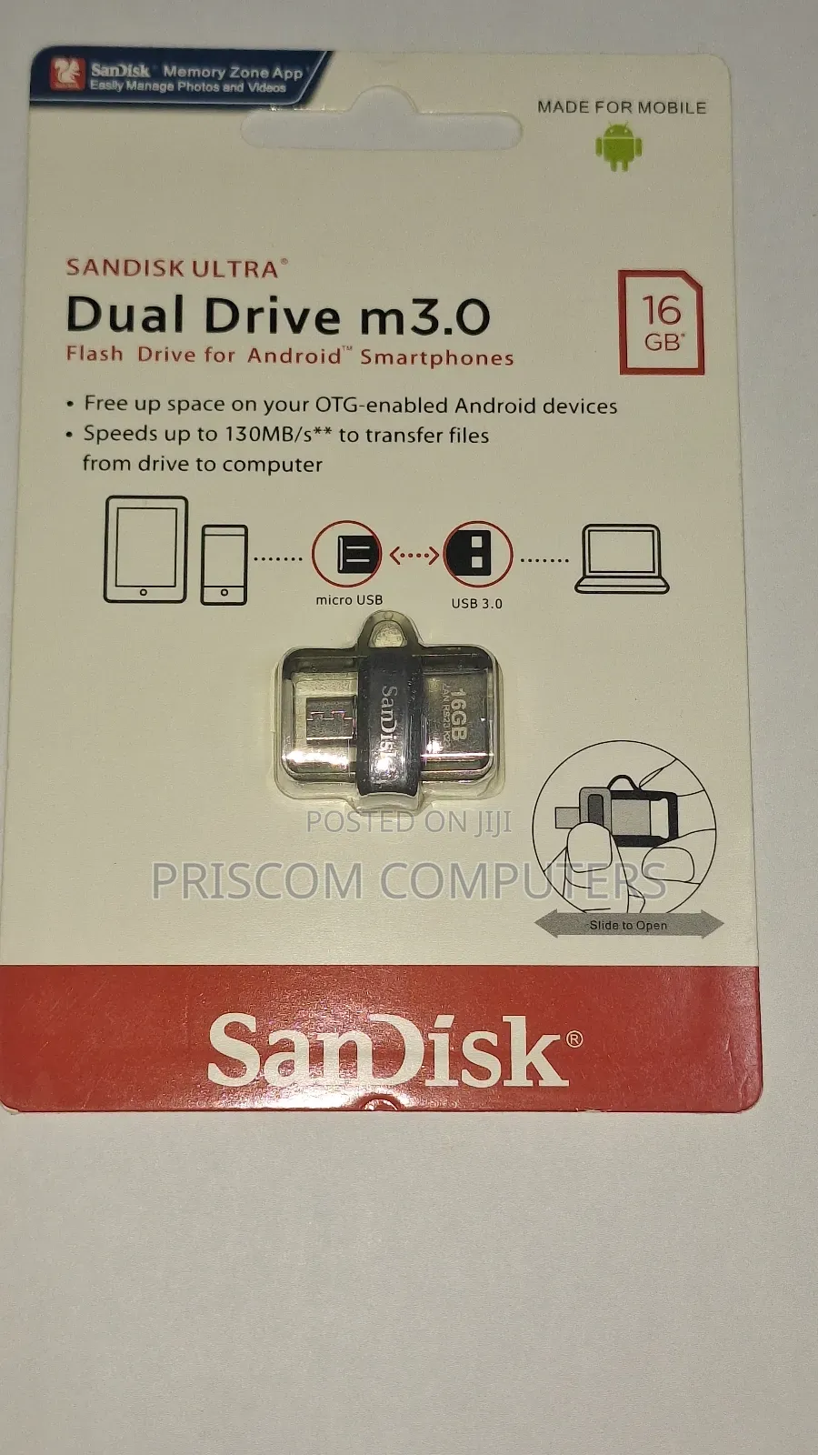 Sandisk OTG USB Flash Drive Flash Disk 16GB