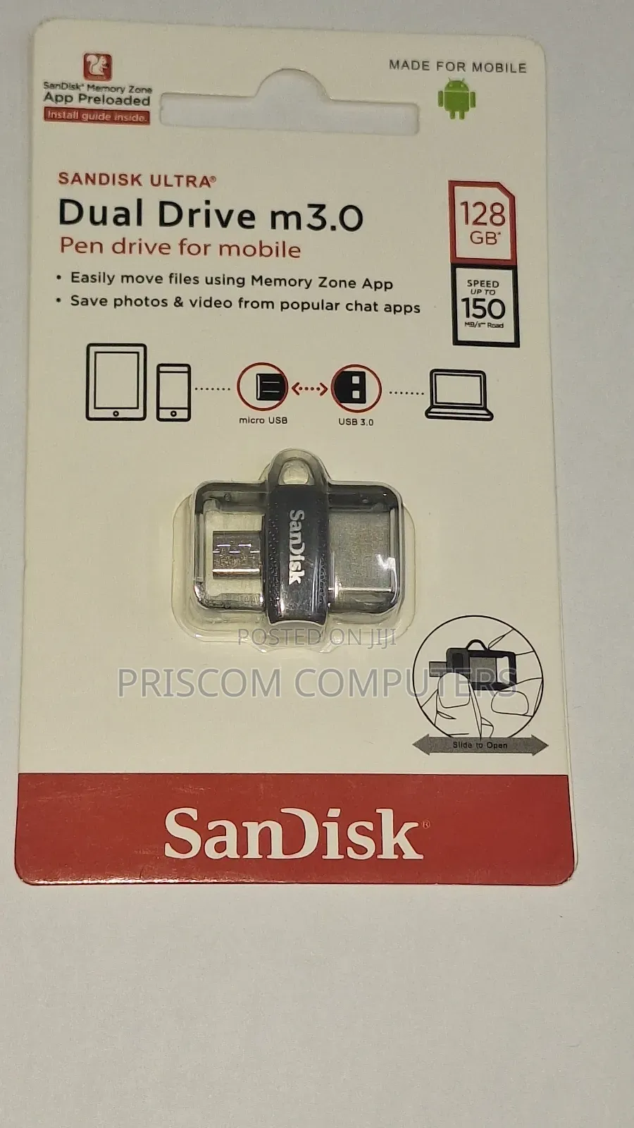 Sandisk OTG USB Flash Drive Flash Disk 128GB